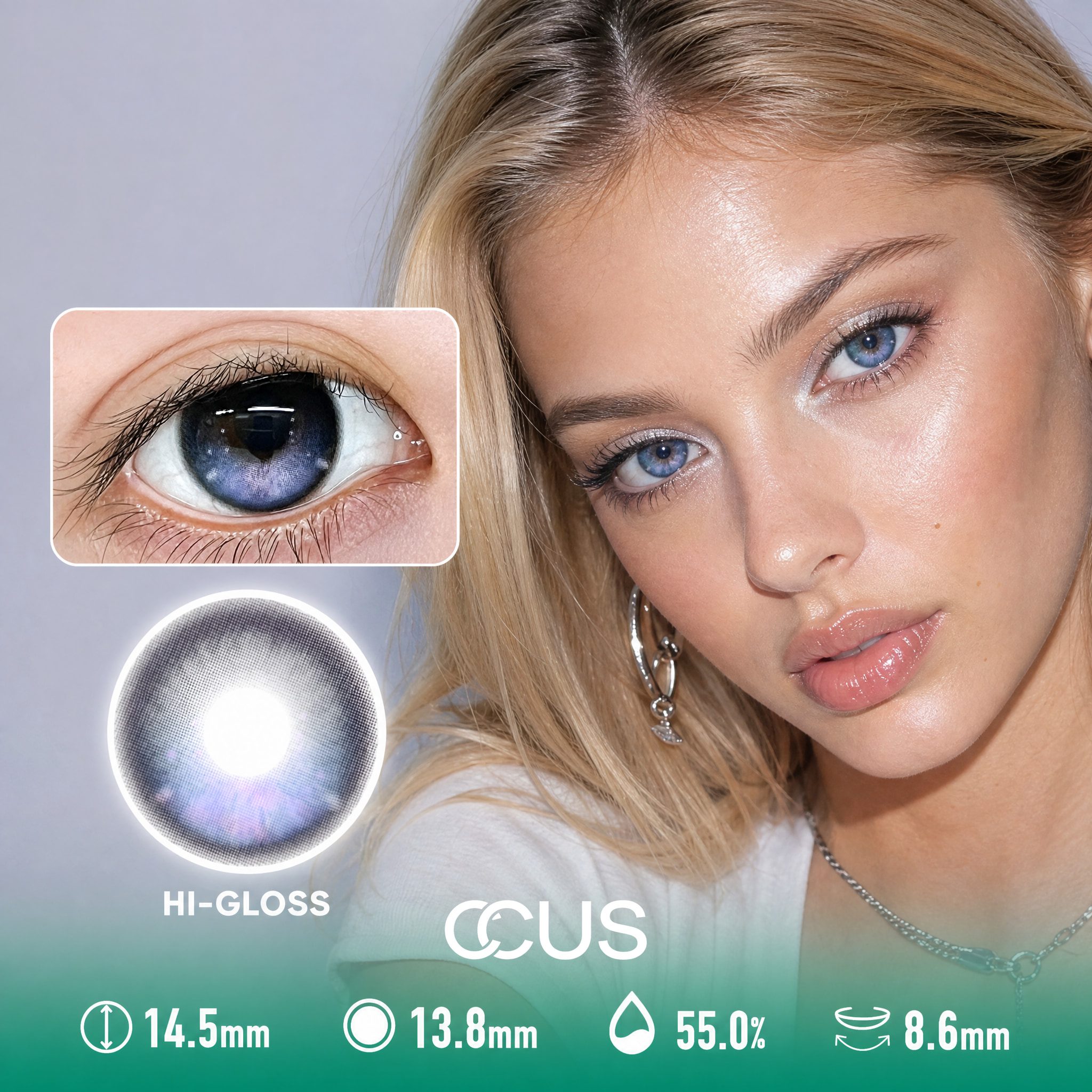 Dream Static Periwinkle Blue Contact Lenses