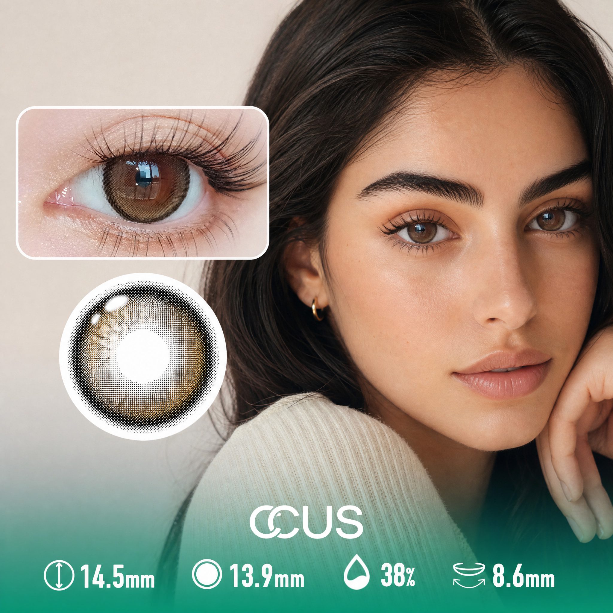 Equinox Mist Amber Brown Contact Lenses - Ccus Eyewear · Premium Colored Contacts Equinox Mist Amber Brown Contact Lenses