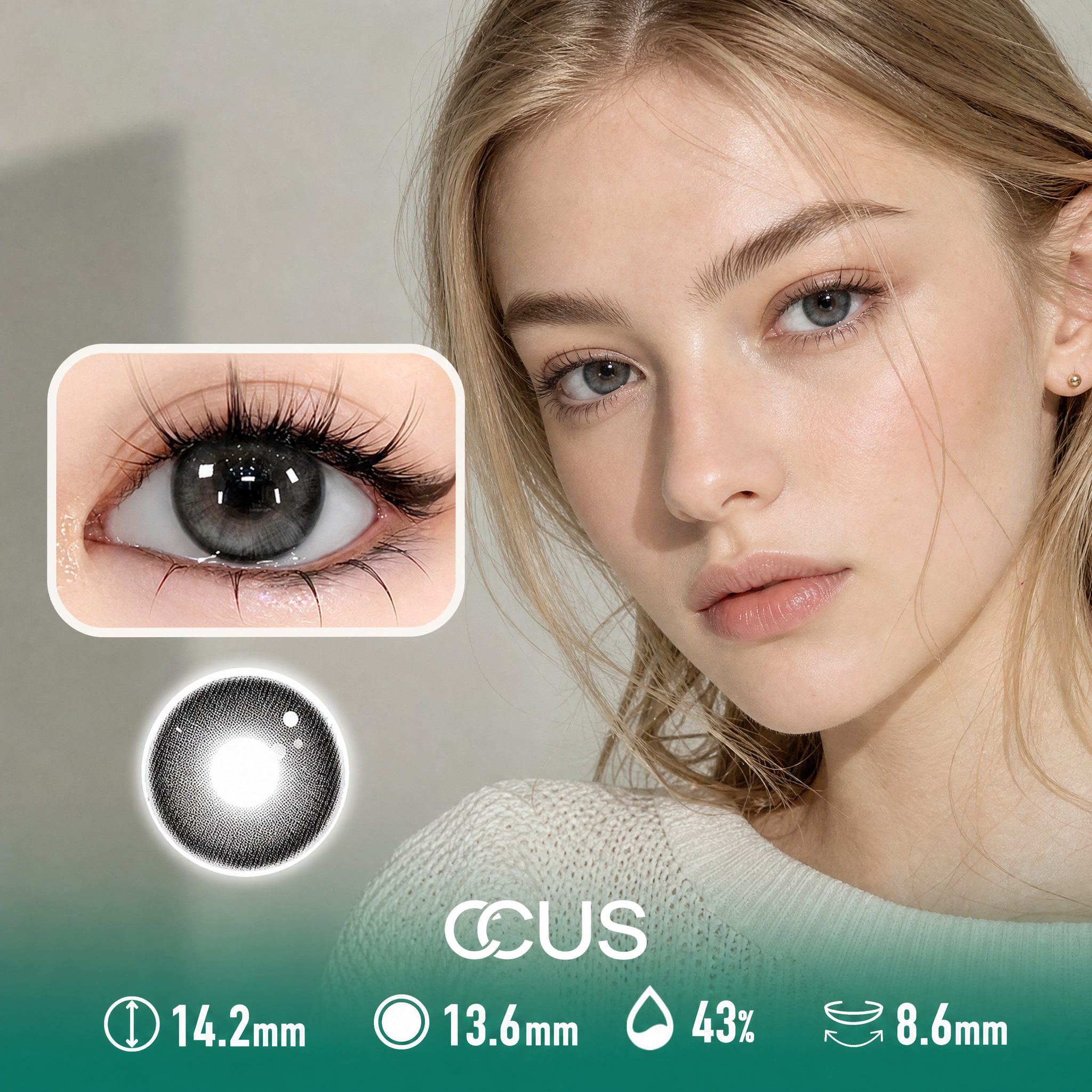Freesia Mist Grey Contact Lenses - Ccus Eyewear · Premium Colored Contacts Freesia Mist Grey Contact Lenses