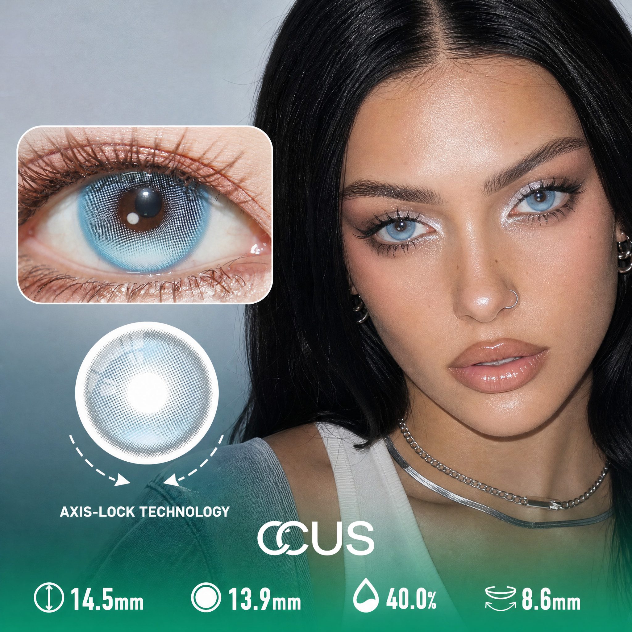 Frost Aqua Azure Blue Contact Lenses
