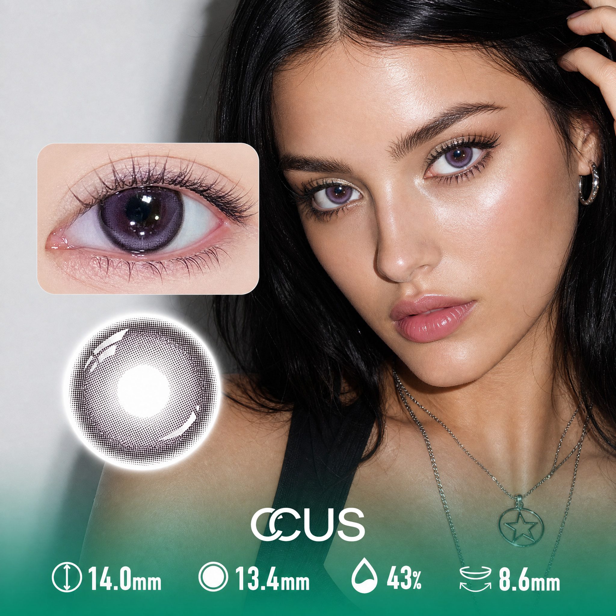 Frost Flash Amethyst Purple Contact Lenses