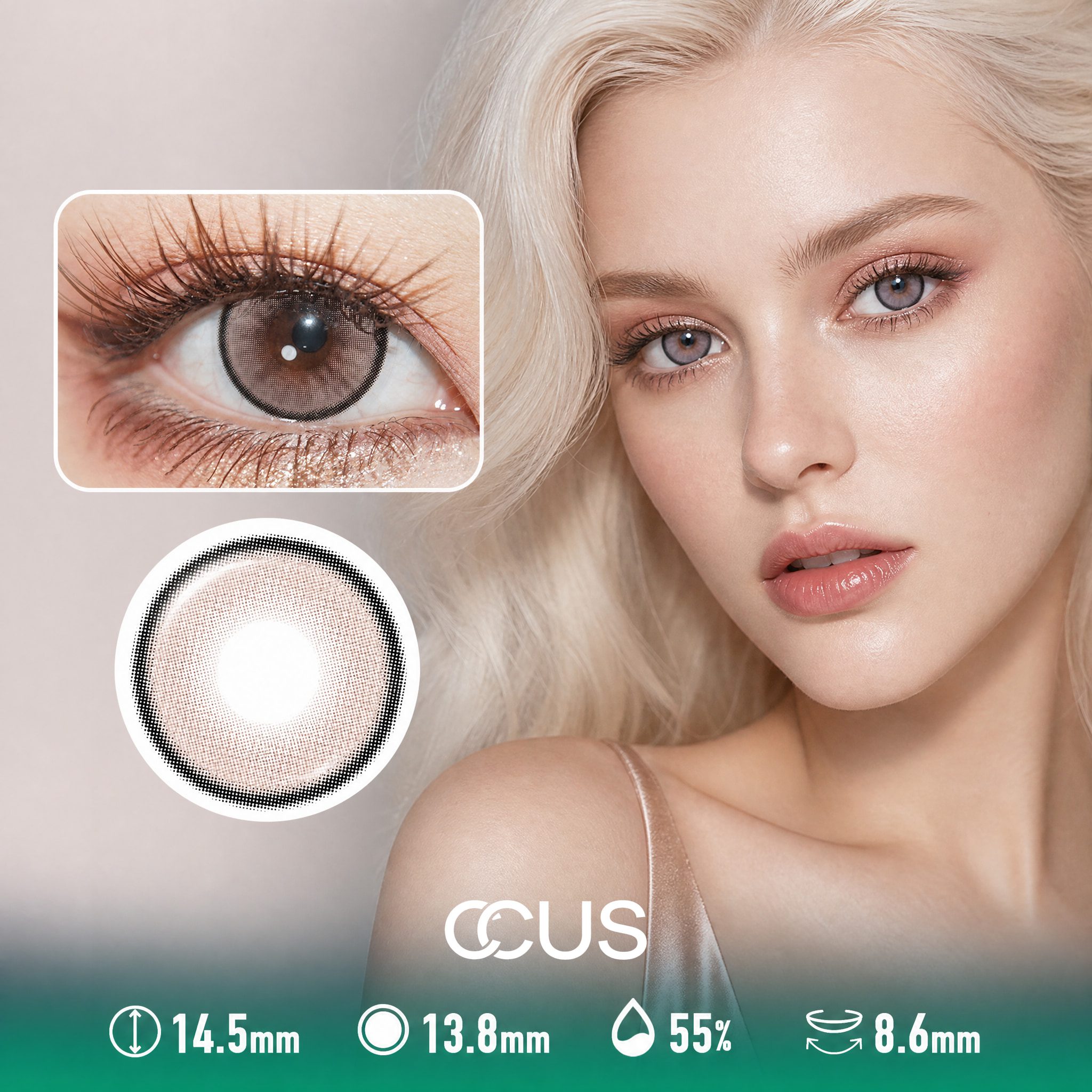 Gala Rose Pink Contact Lenses - Ccus Eyewear · Premium Colored Contacts Gala Rose Pink Contact Lenses