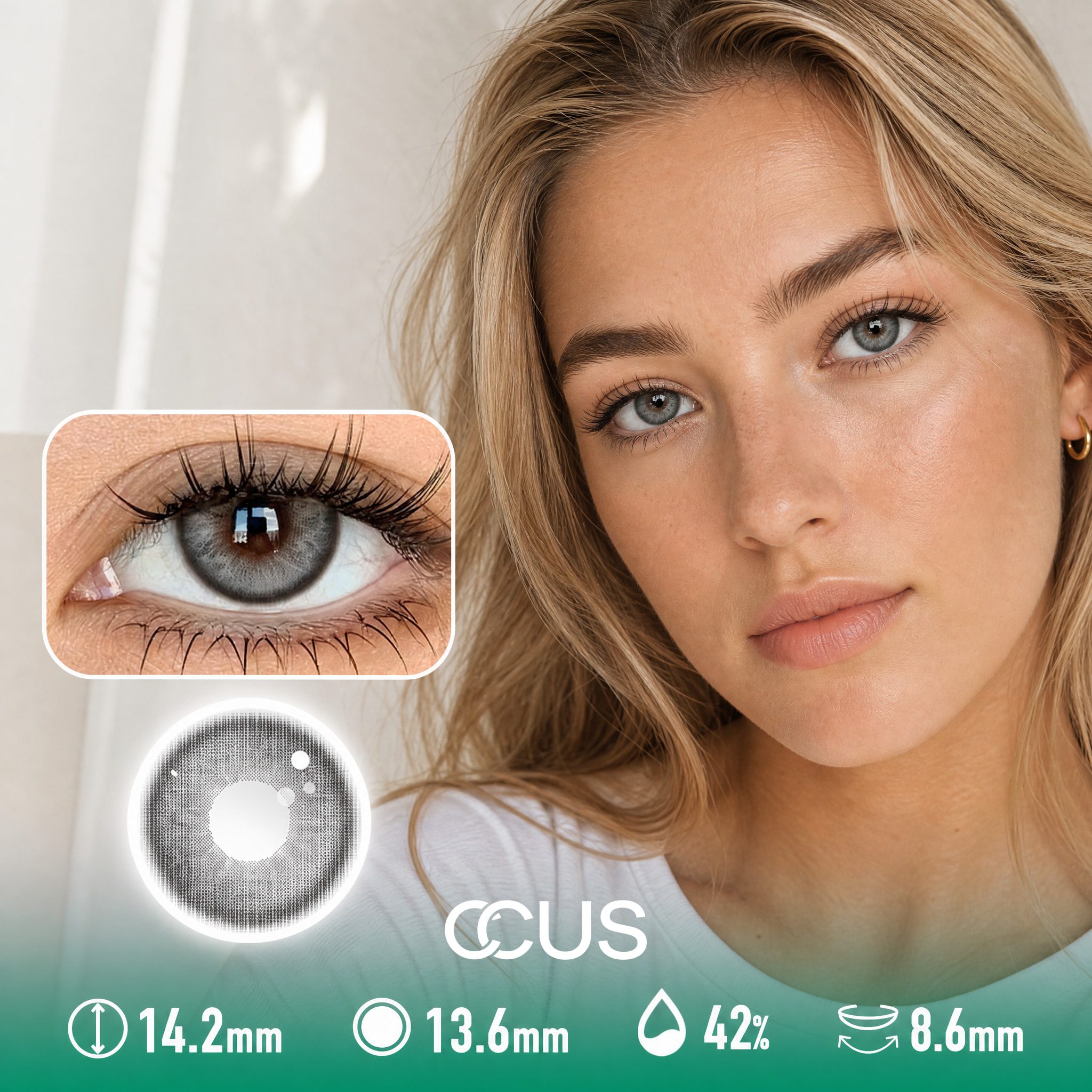 Gentle Glass Grey Contact Lenses