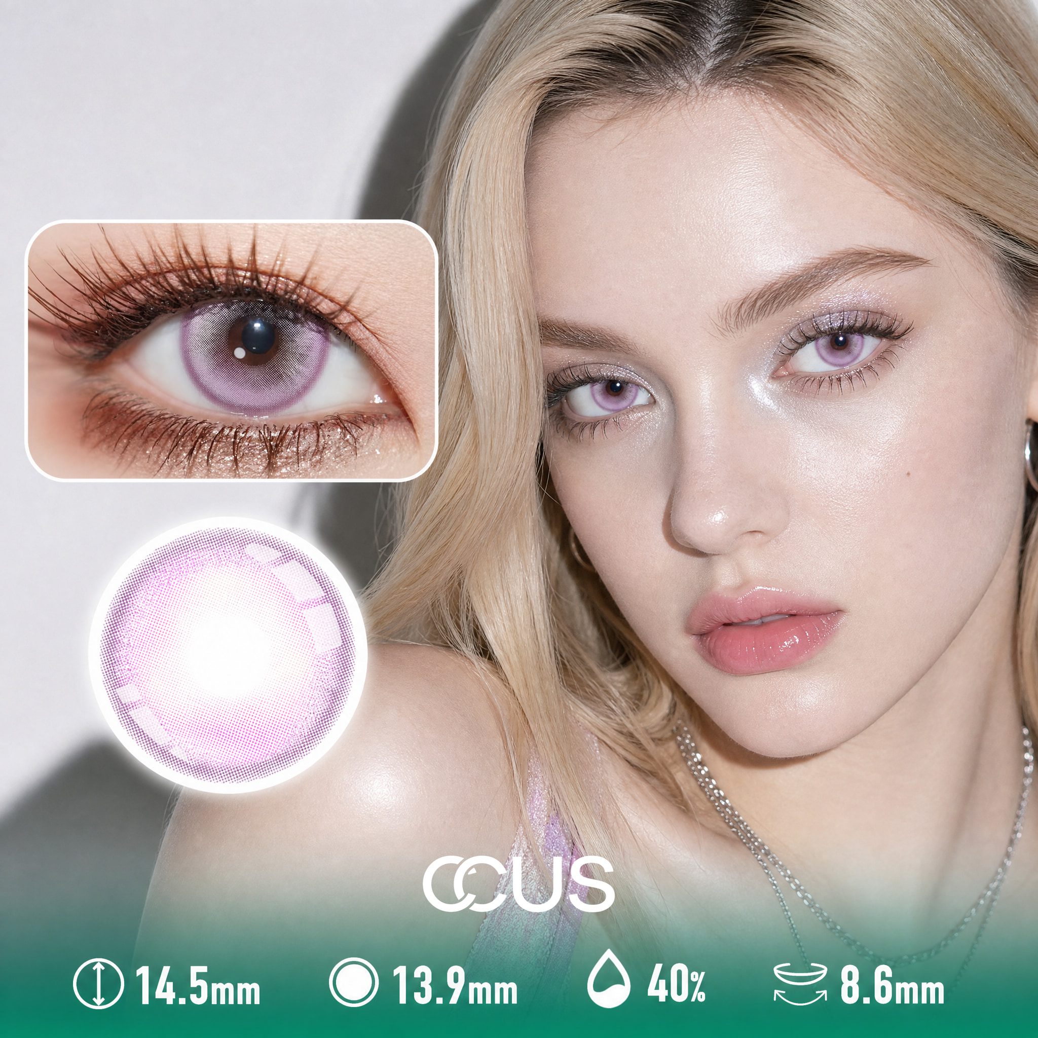 Glitter Frost Violet Purple Contact Lenses