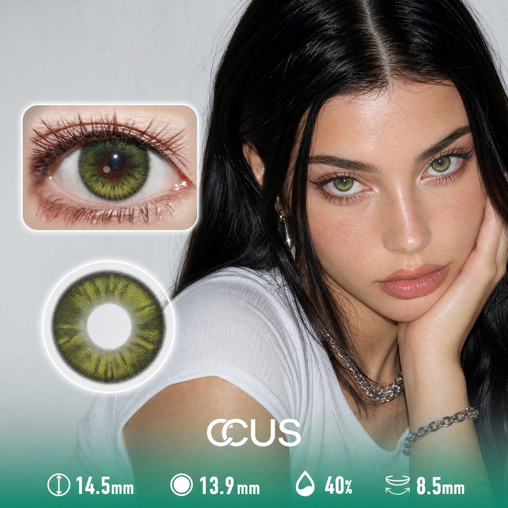 Gloss Pop Emerald Green Contact Lenses