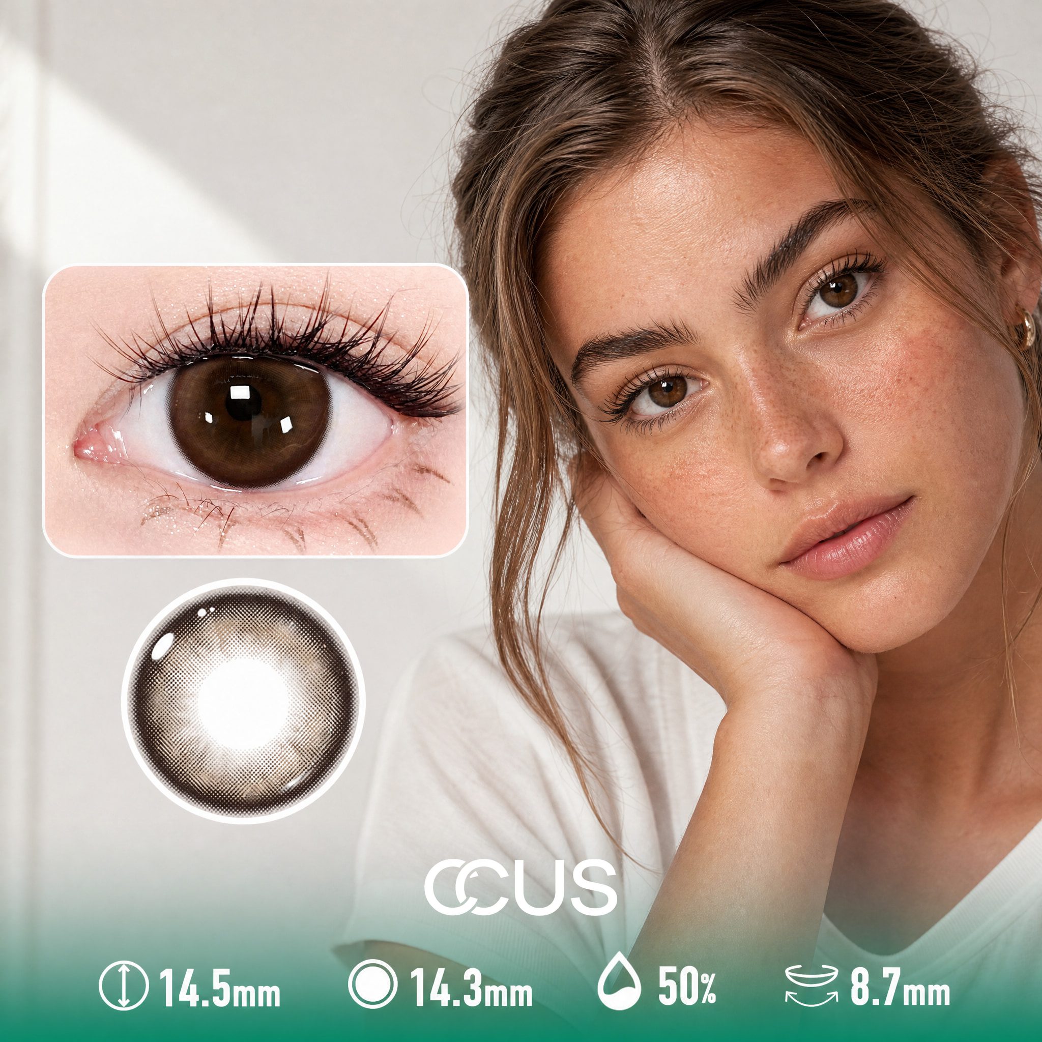 Golden Hour Amber Brown Contact Lenses