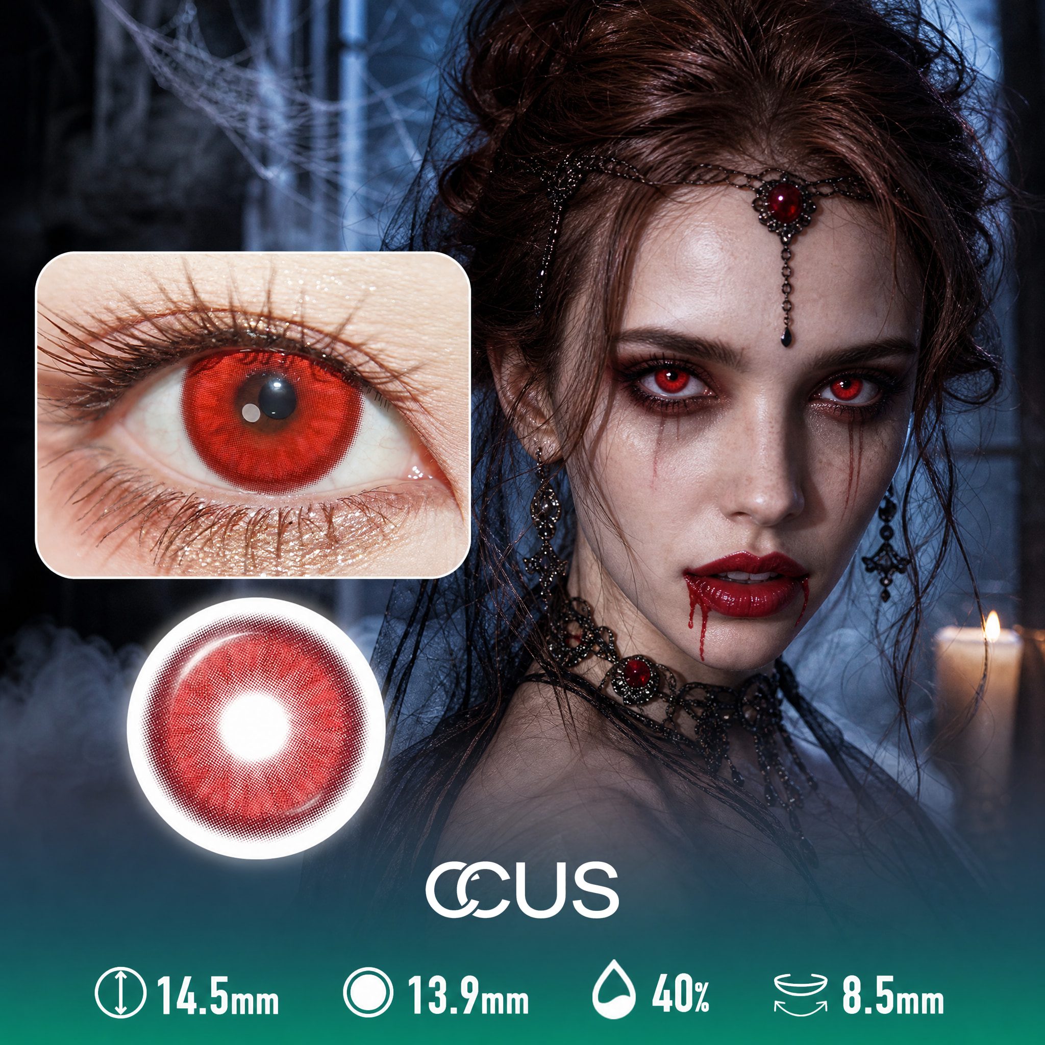 Gothic Red Halloween Contact Lenses