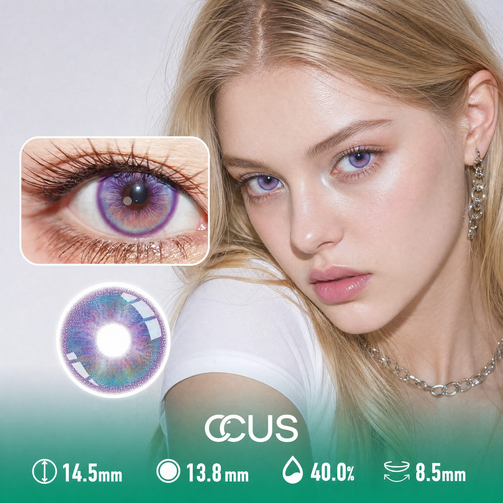 Grape Frost Violet Purple Contact Lenses