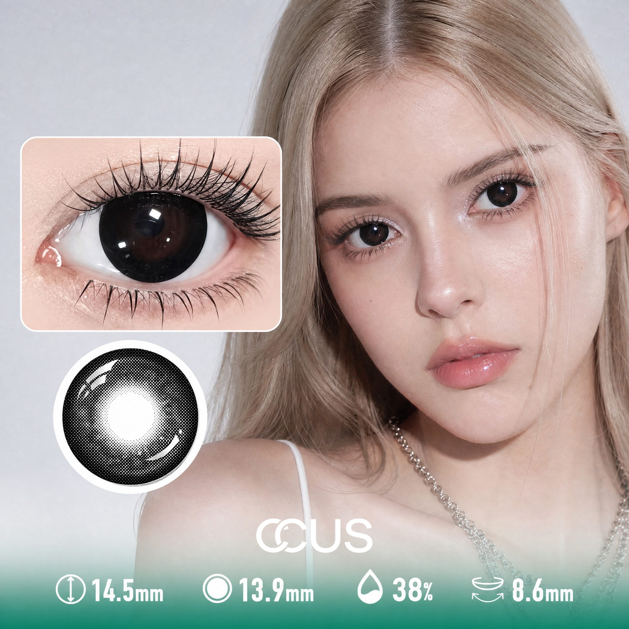 Halftone Midnight Black Contact Lenses