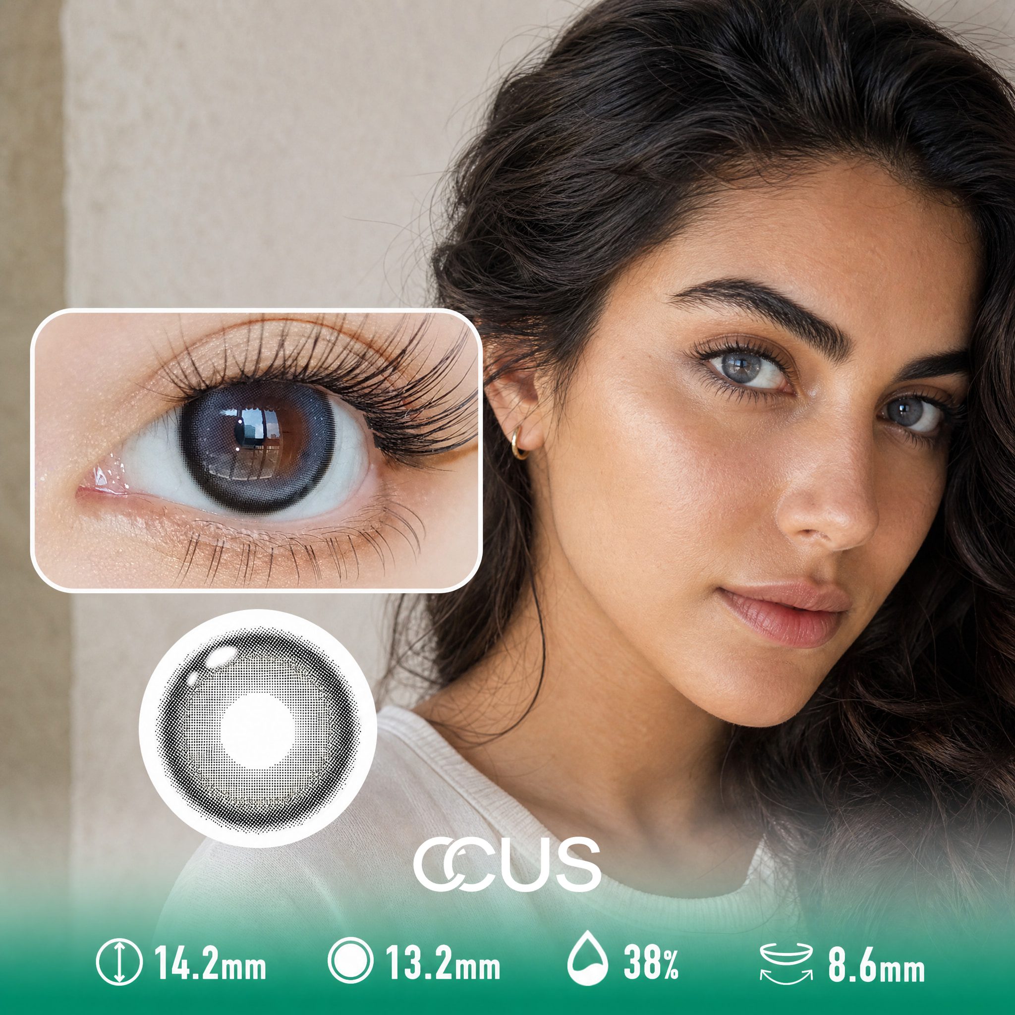 Halo Lily Smoke Grey Contact Lenses - Ccus Eyewear · Premium Colored Contacts Halo Lily Smoke Grey Contact Lenses