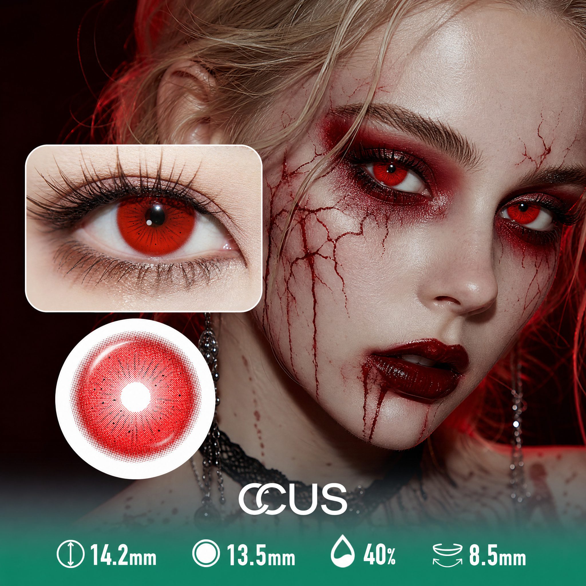 High Saturation Dark Red Contact Lenses