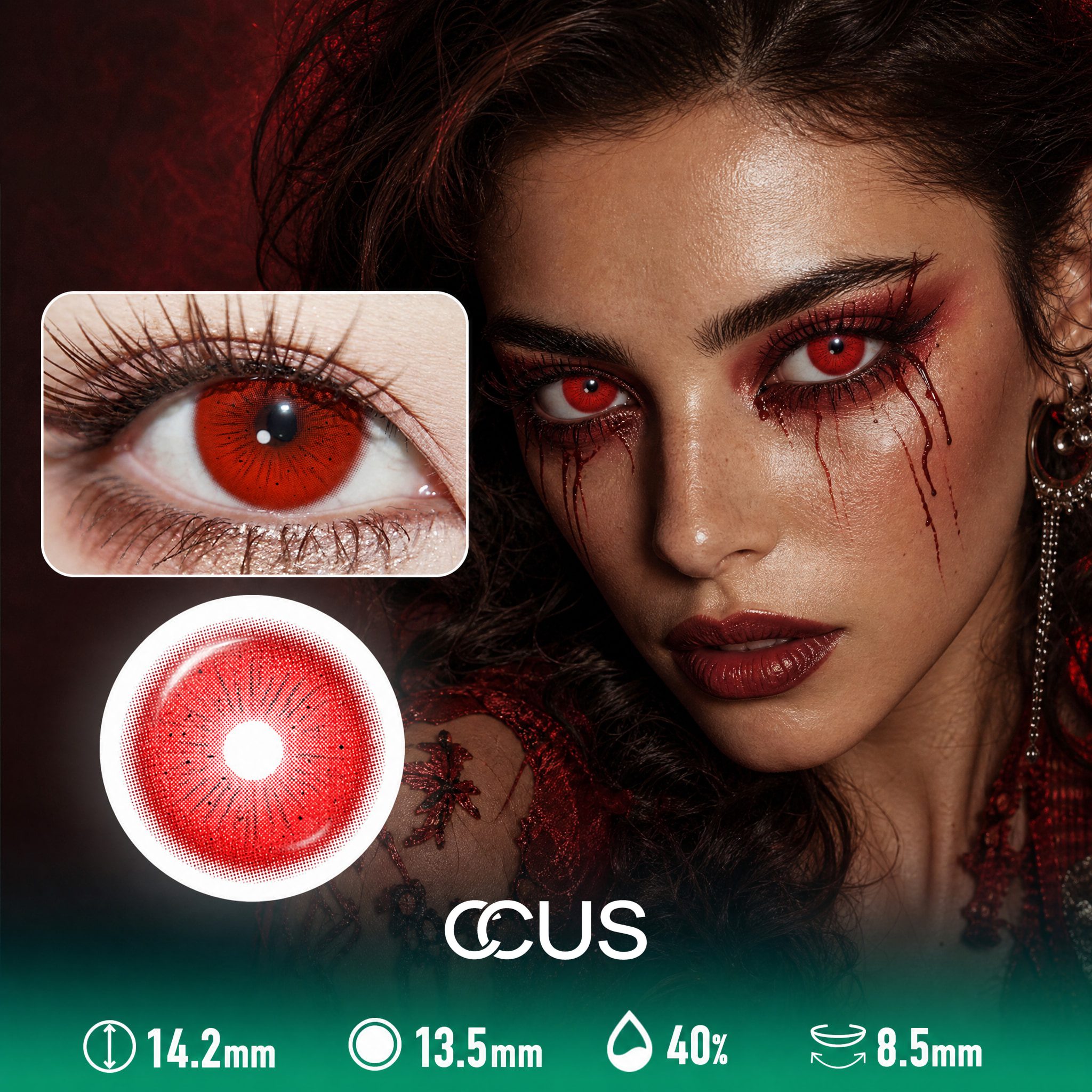 High Saturation Dark Red Contact Lenses