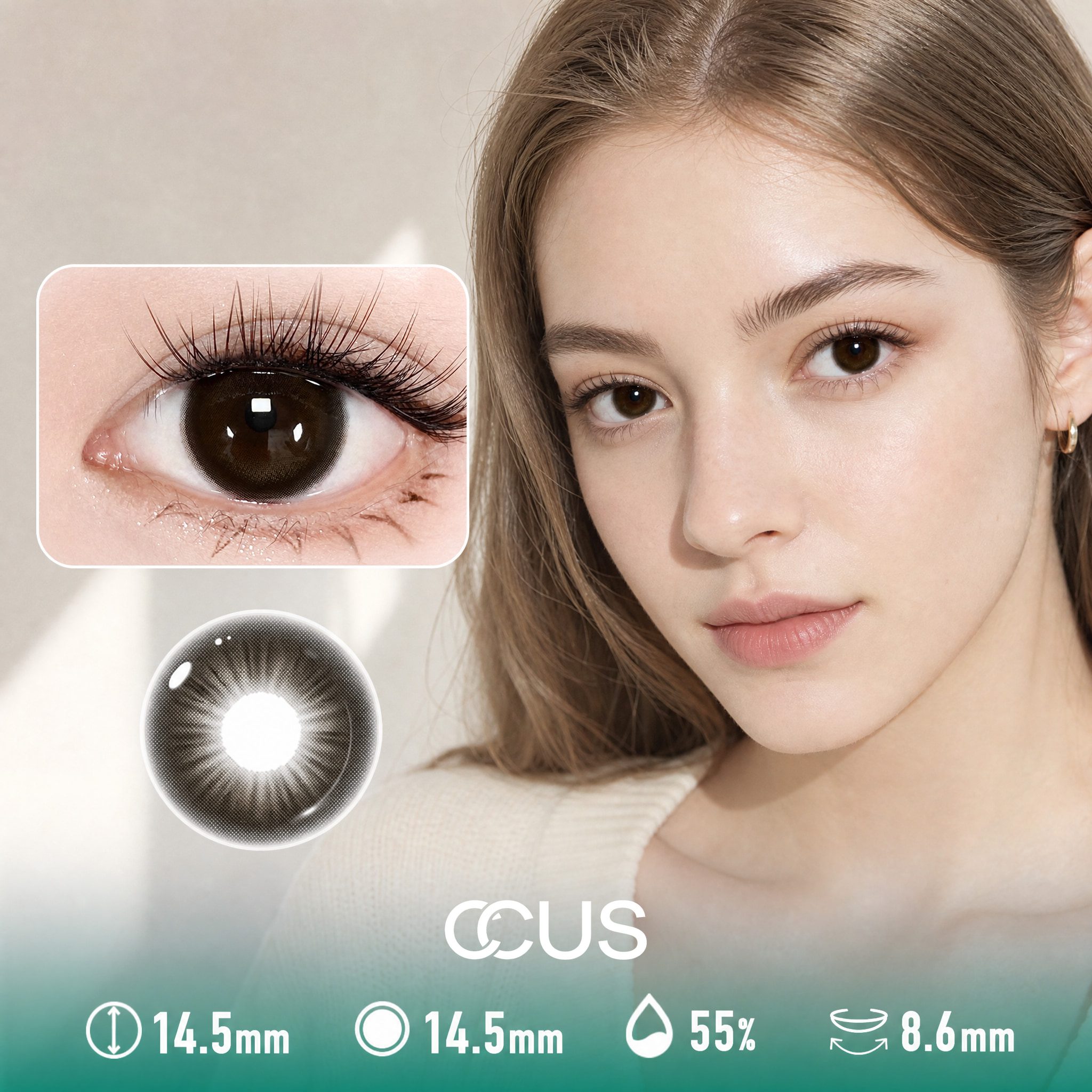 Honey Chestnut Brown Contact Lenses