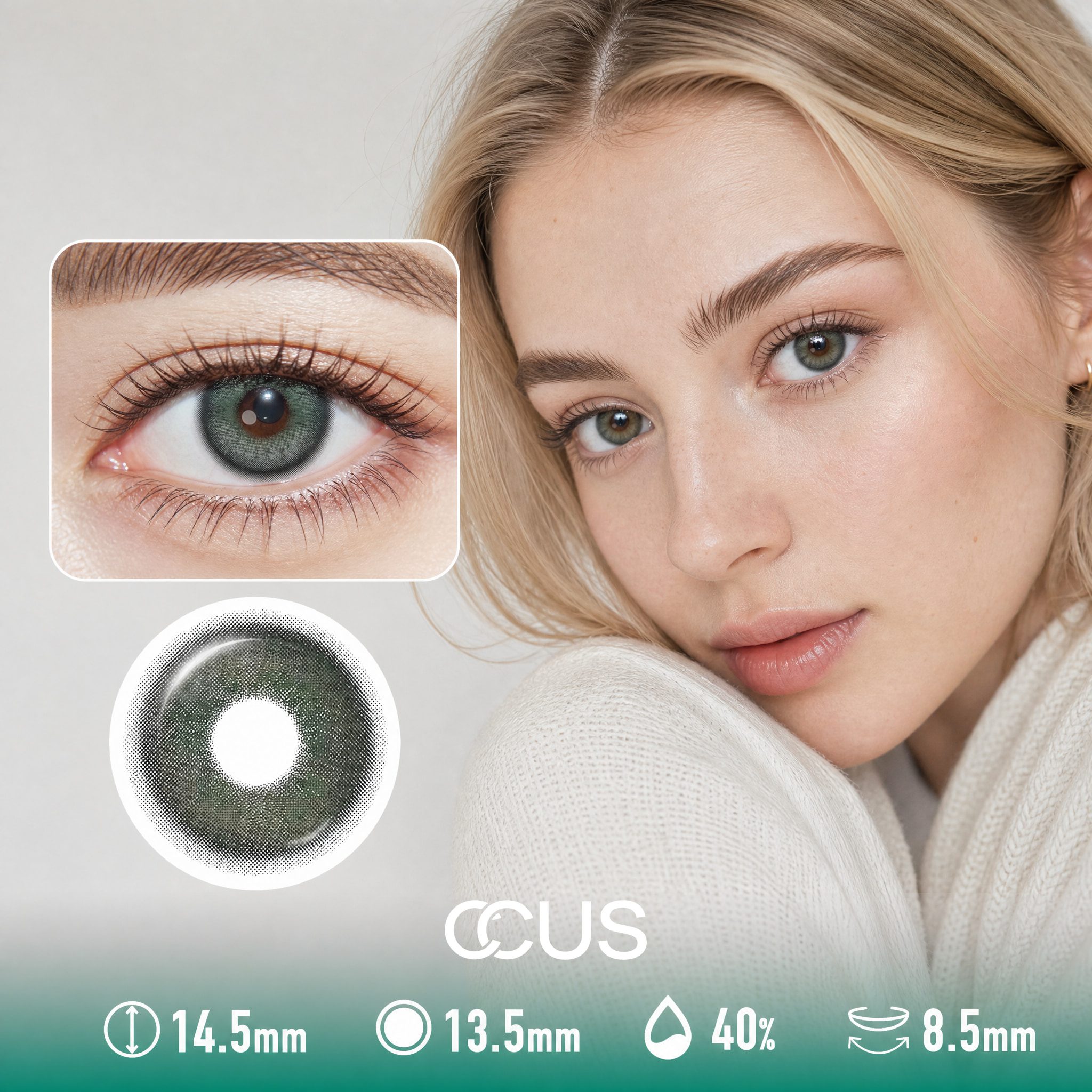 Kyoto Glass Green Contact Lenses
