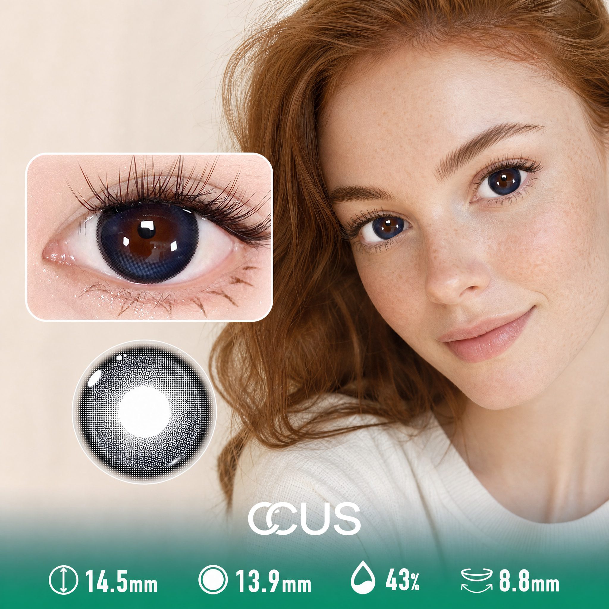 Melancholy Paris Azure Blue Contact Lenses