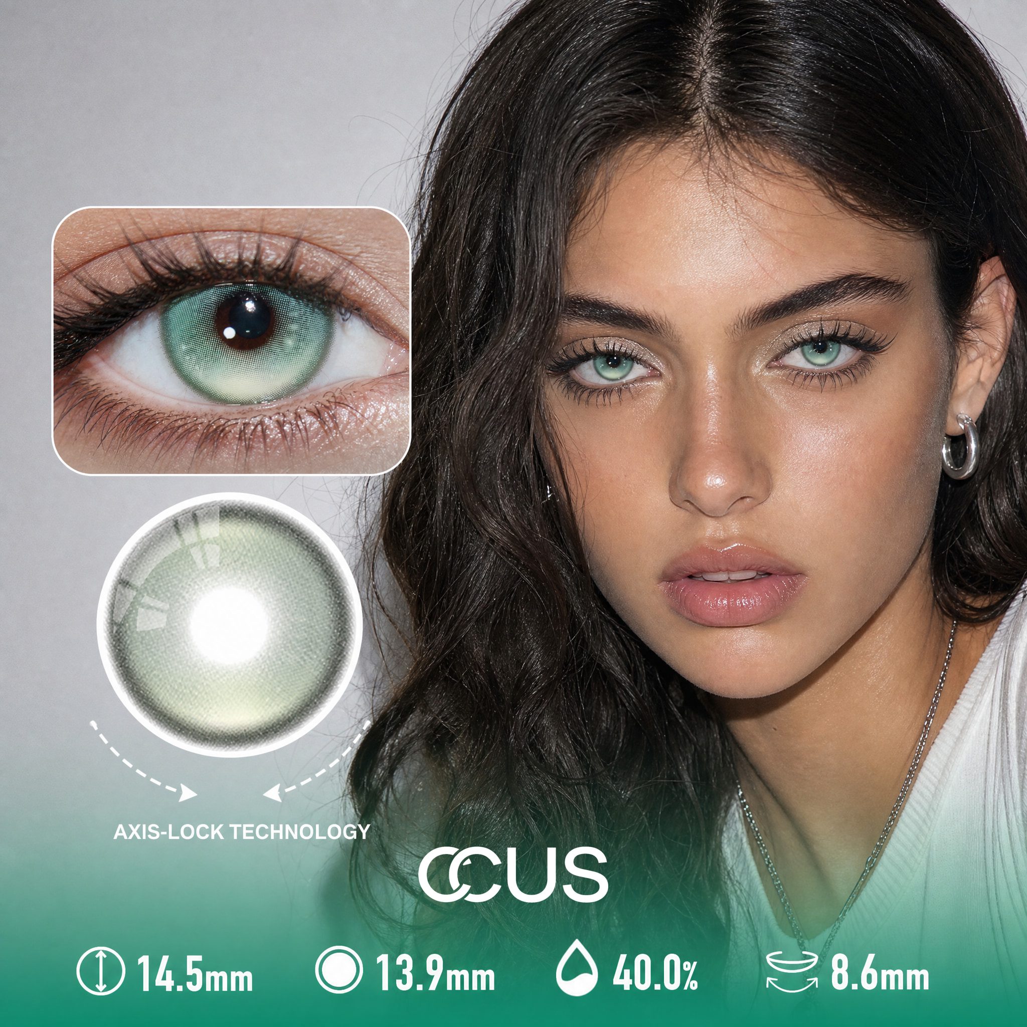 Mint Frost Seafoam Emerald Green Contact Lenses