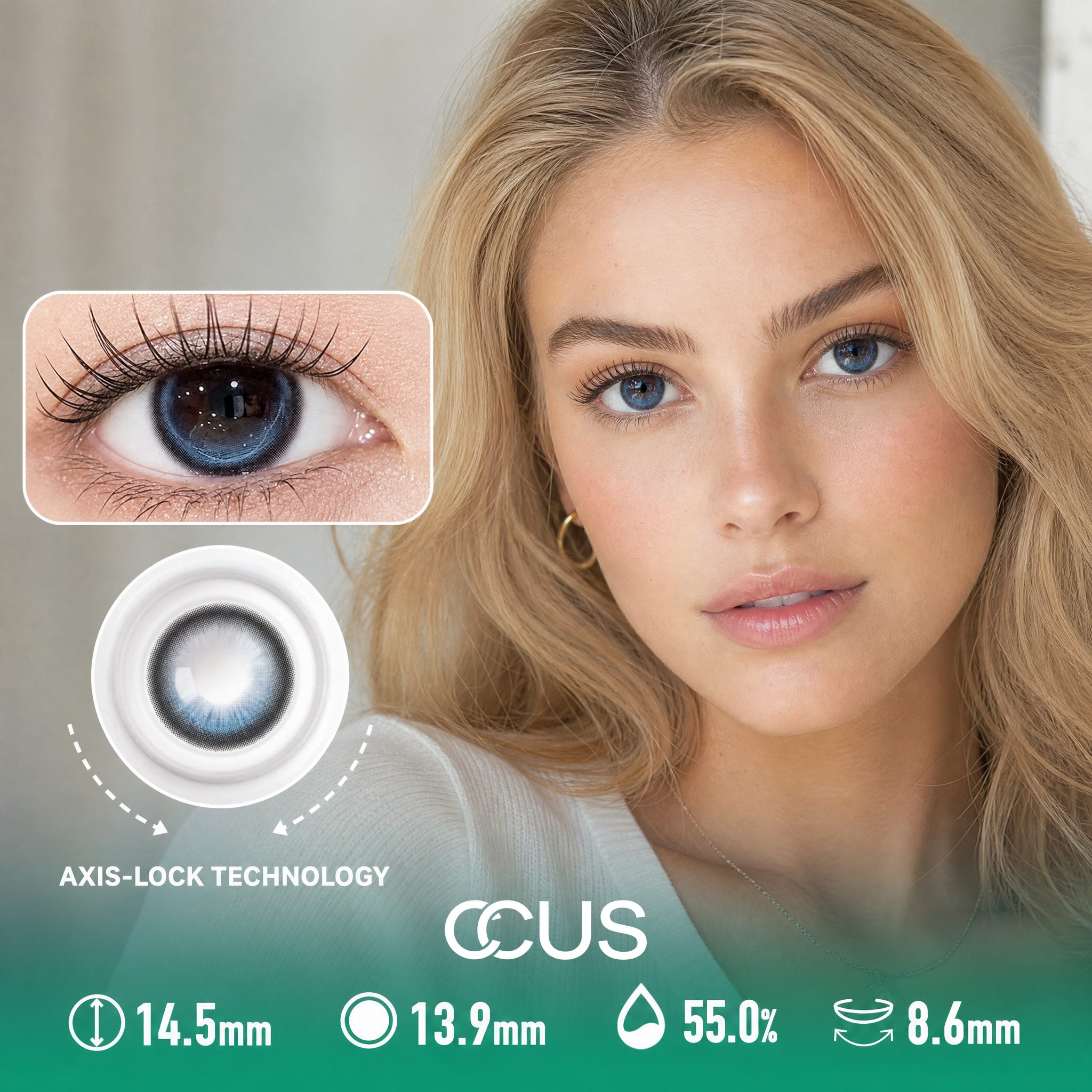 Mist Peony Azure Blue Contact Lenses