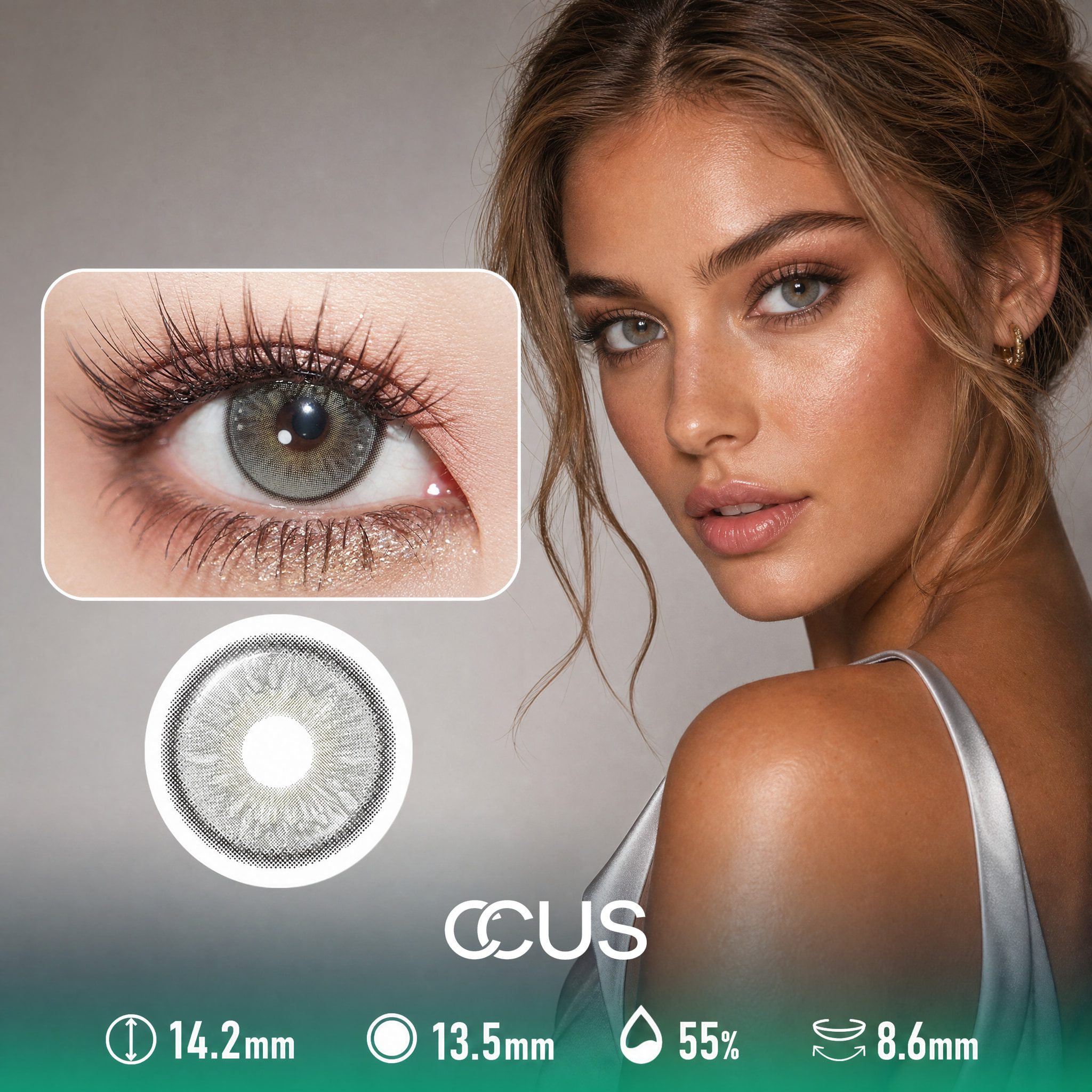Moonlit Pearl Silver Contact Lenses - Ccus Eyewear · Premium Colored Contacts Moonlit Pearl Silver Contact Lenses