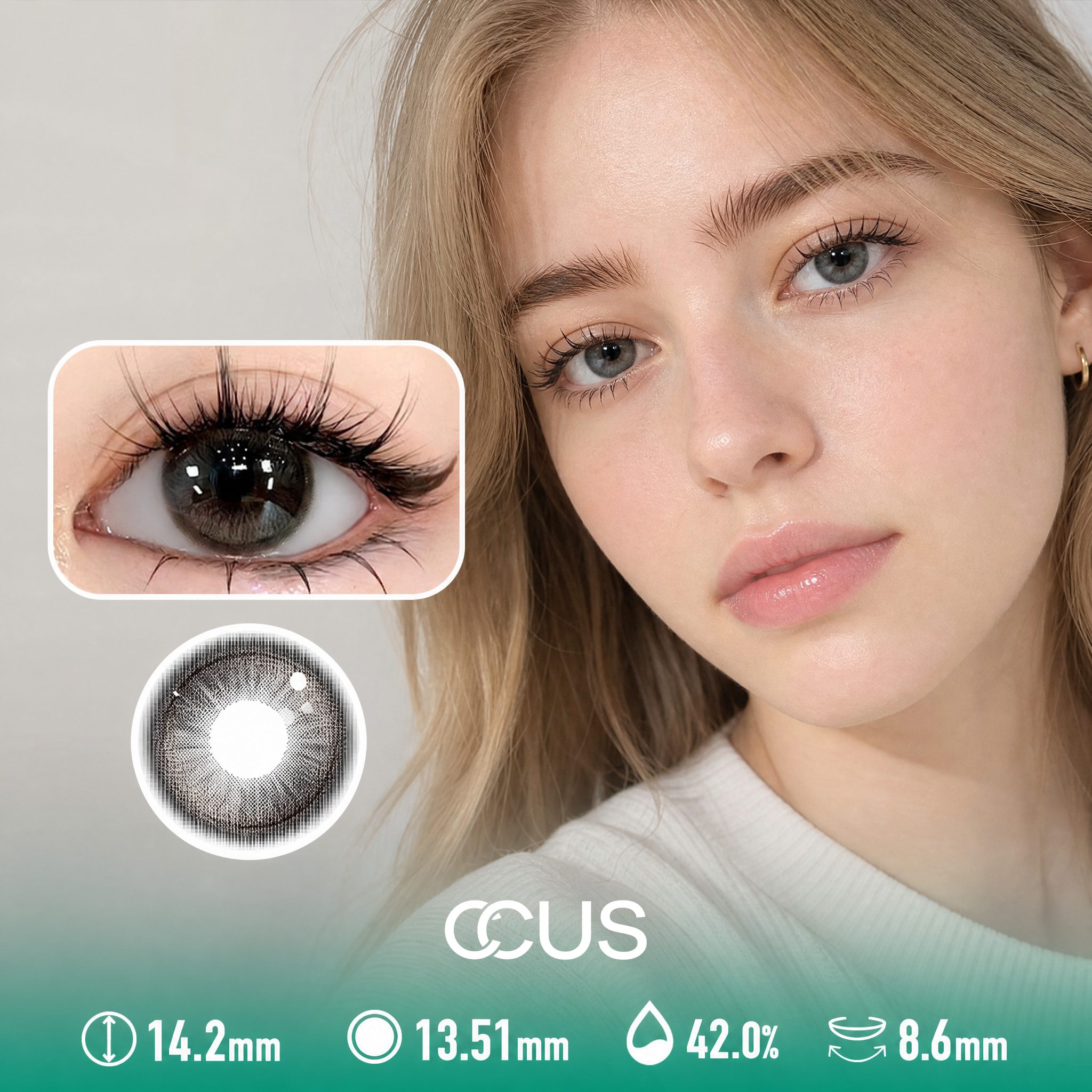 Morning Ash Grey Contact Lenses - Ccus Eyewear · Premium Colored Contacts Morning Ash Grey Contact Lenses