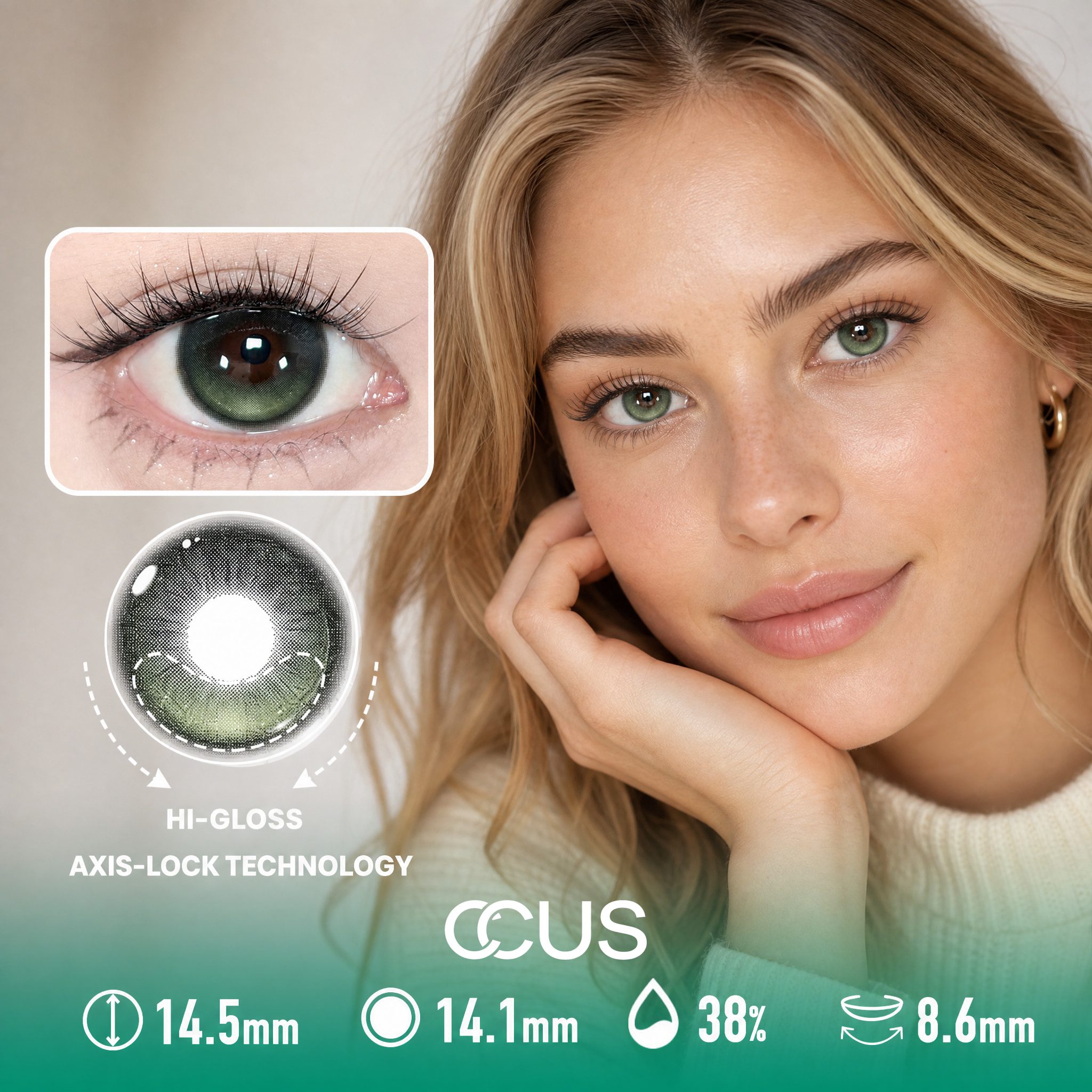 Morning Fern Green Contact Lenses - Ccus Eyewear · Premium Colored Contacts Morning Fern Green Contact Lenses