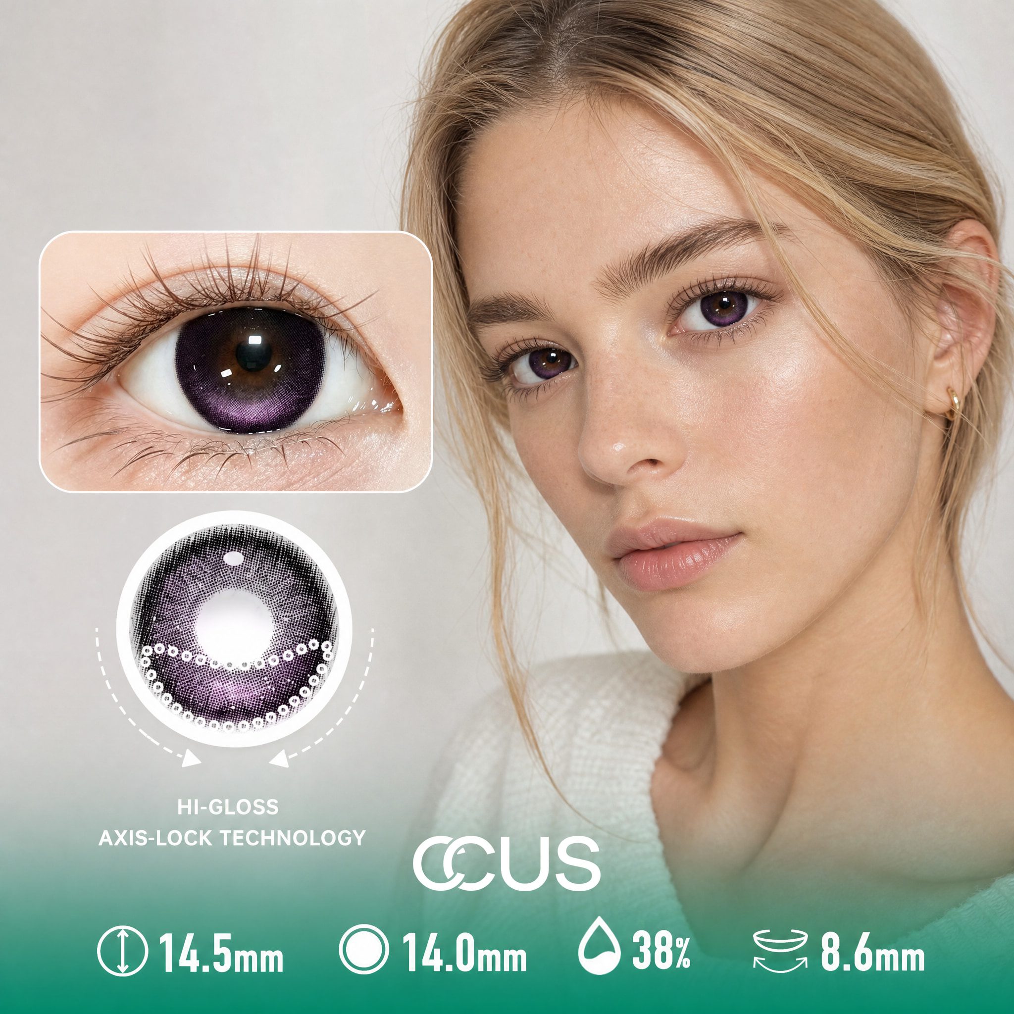 Morning Lilac Purple Contact Lenses - Ccus Eyewear · Premium Colored Contacts Morning Lilac Purple Contact Lenses