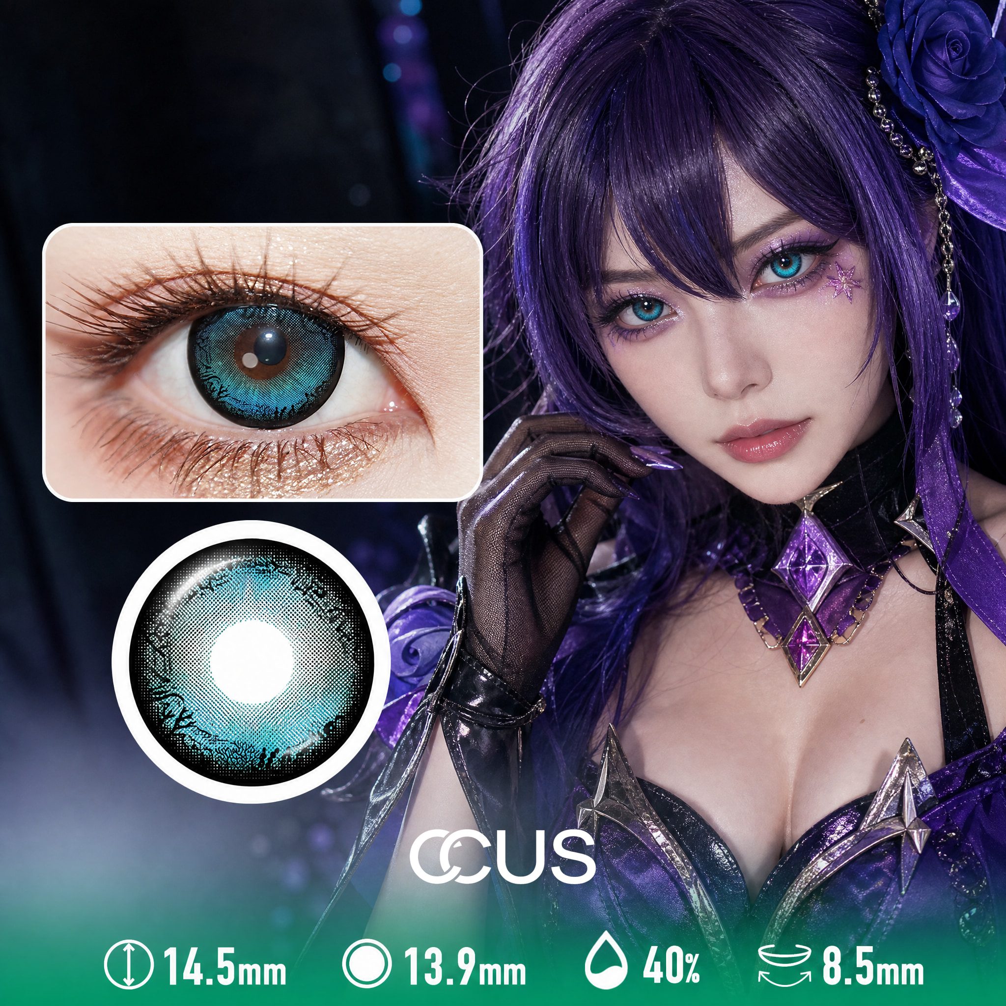 Neon Blue Party Contact Lenses