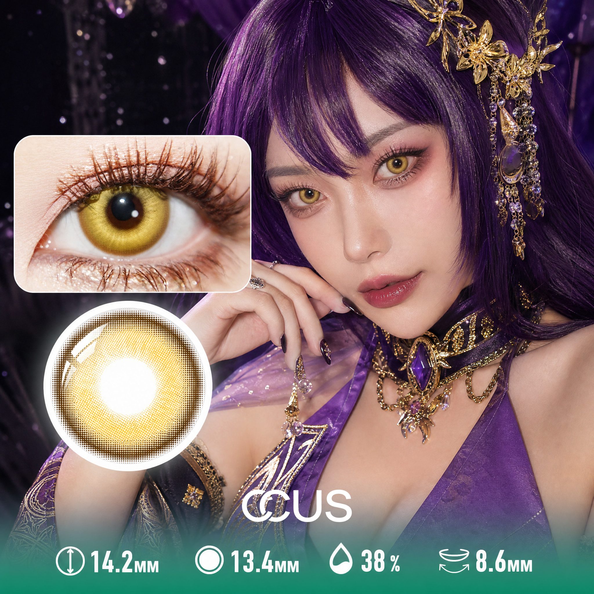 Nocturne Gold Contact Lenses - Ccus Eyewear · Premium Colored Contacts Nocturne Gold Contact Lenses