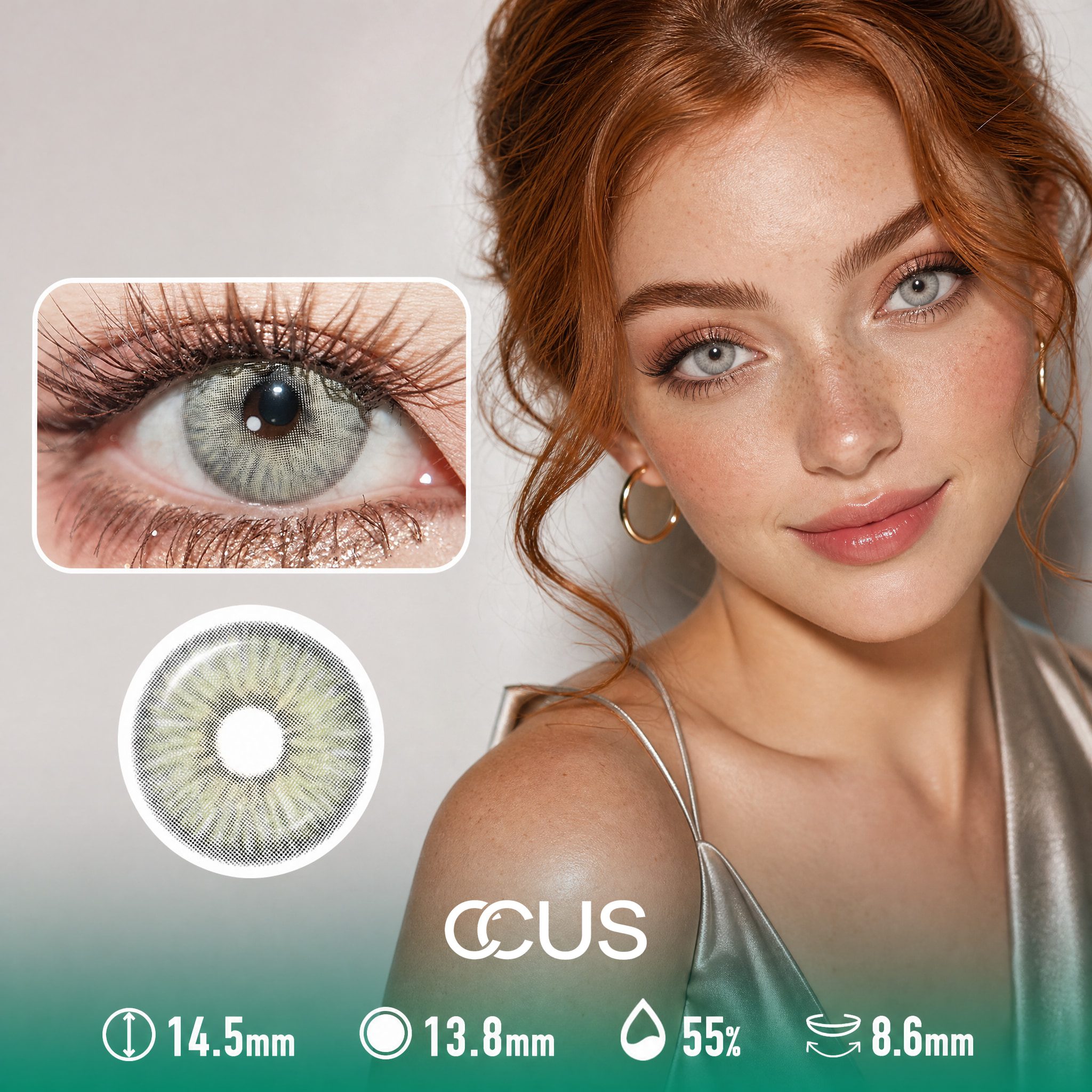 Opaline Smoke Grey Contact Lenses - Ccus Eyewear · Premium Colored Contacts Opaline Smoke Grey Contact Lenses
