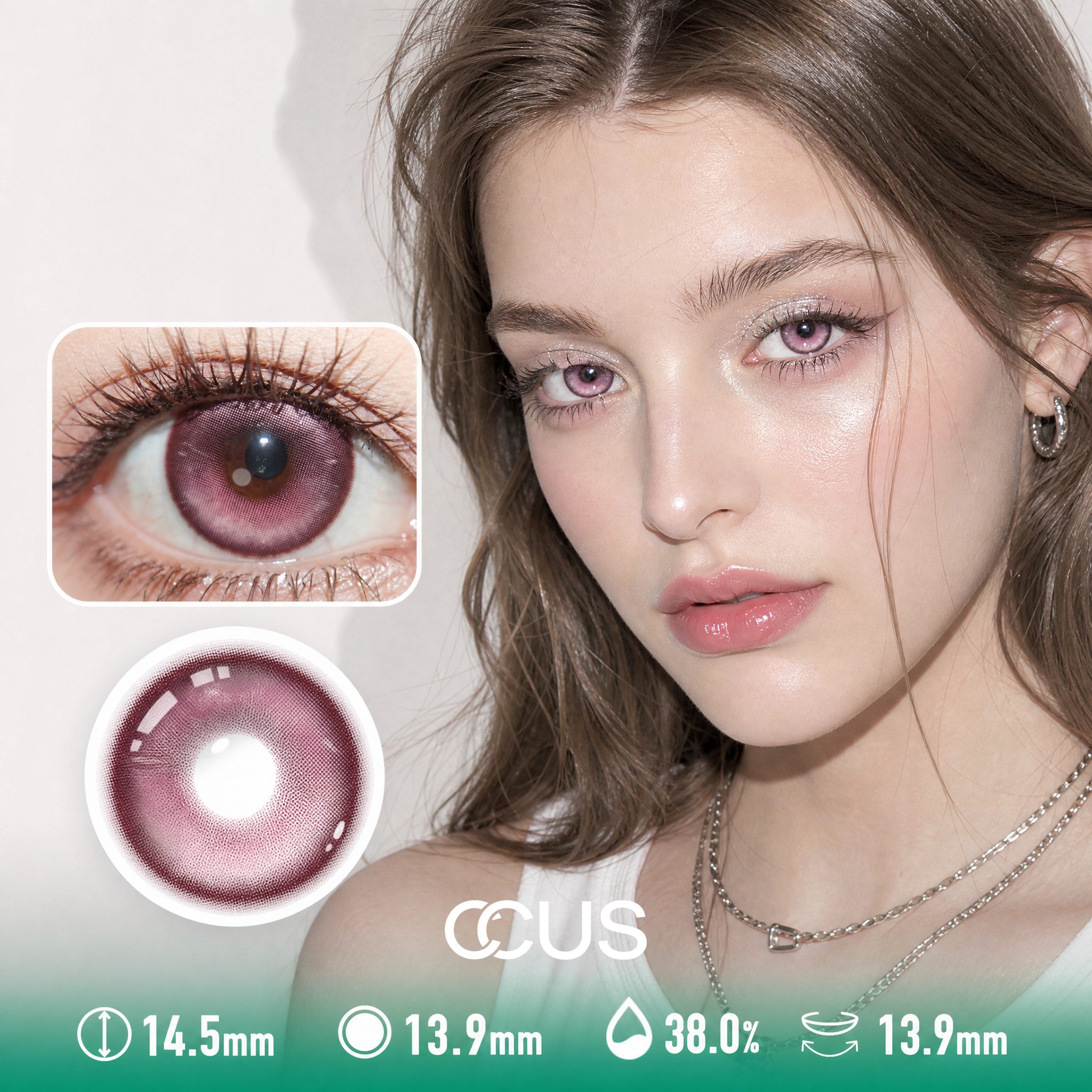 Peach Blush Pink Contact Lenses