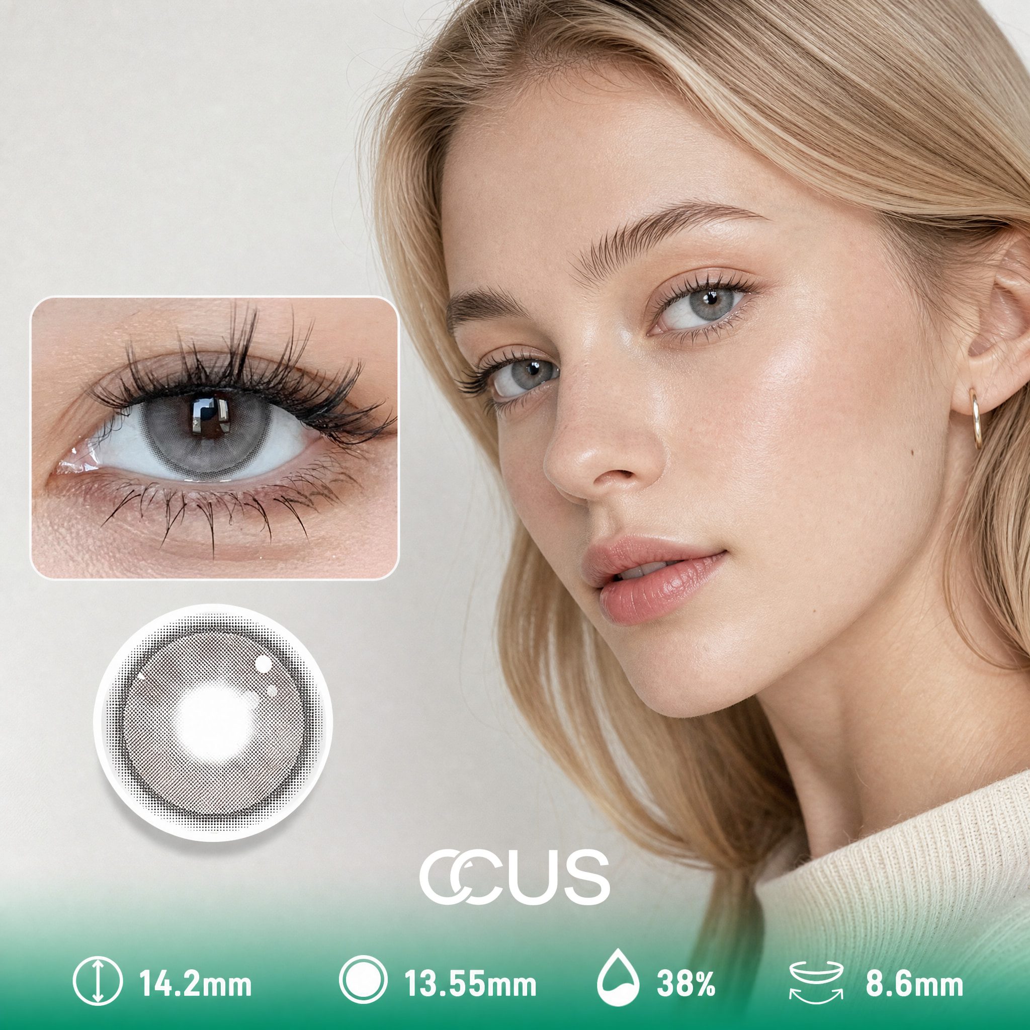 Pearl Haze Silver Grey Contact Lenses