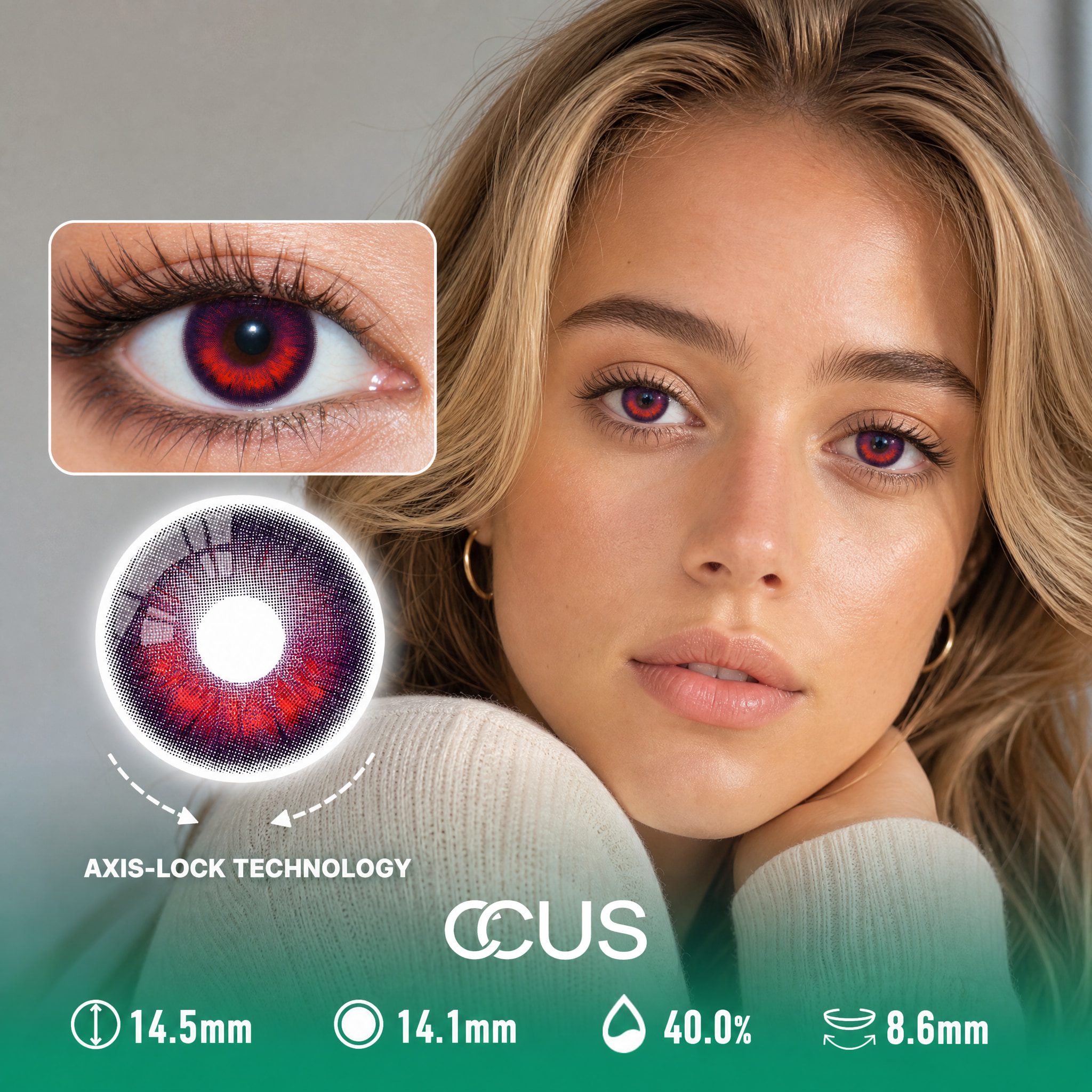 Plum Dusk Red Contact Lenses - Ccus Eyewear · Premium Colored Contacts Plum Dusk Red Contact Lenses