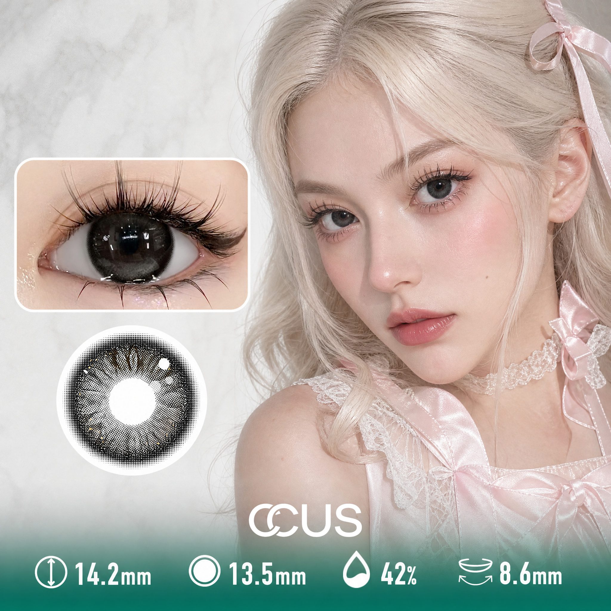 Powder Puff Smoke Grey Contact Lenses