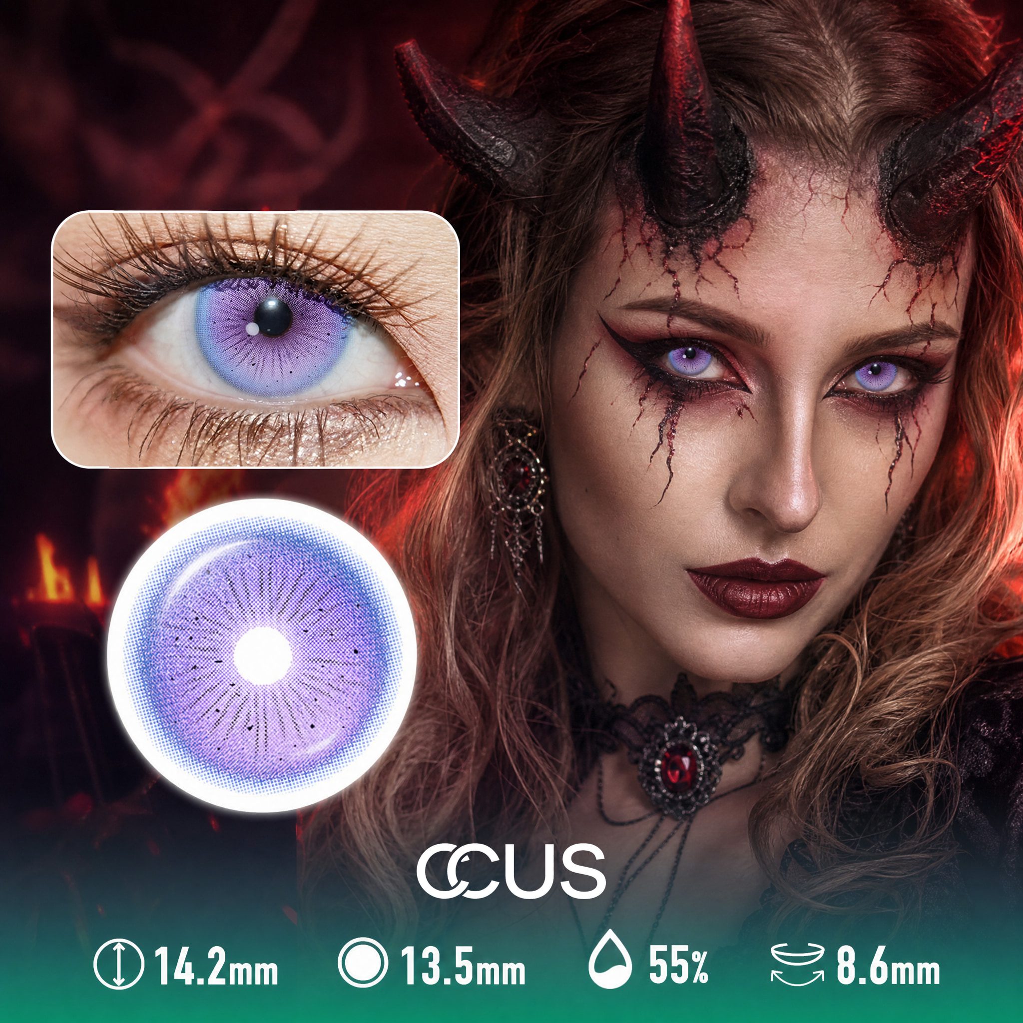 Purple Purple Halloween Contact Lenses