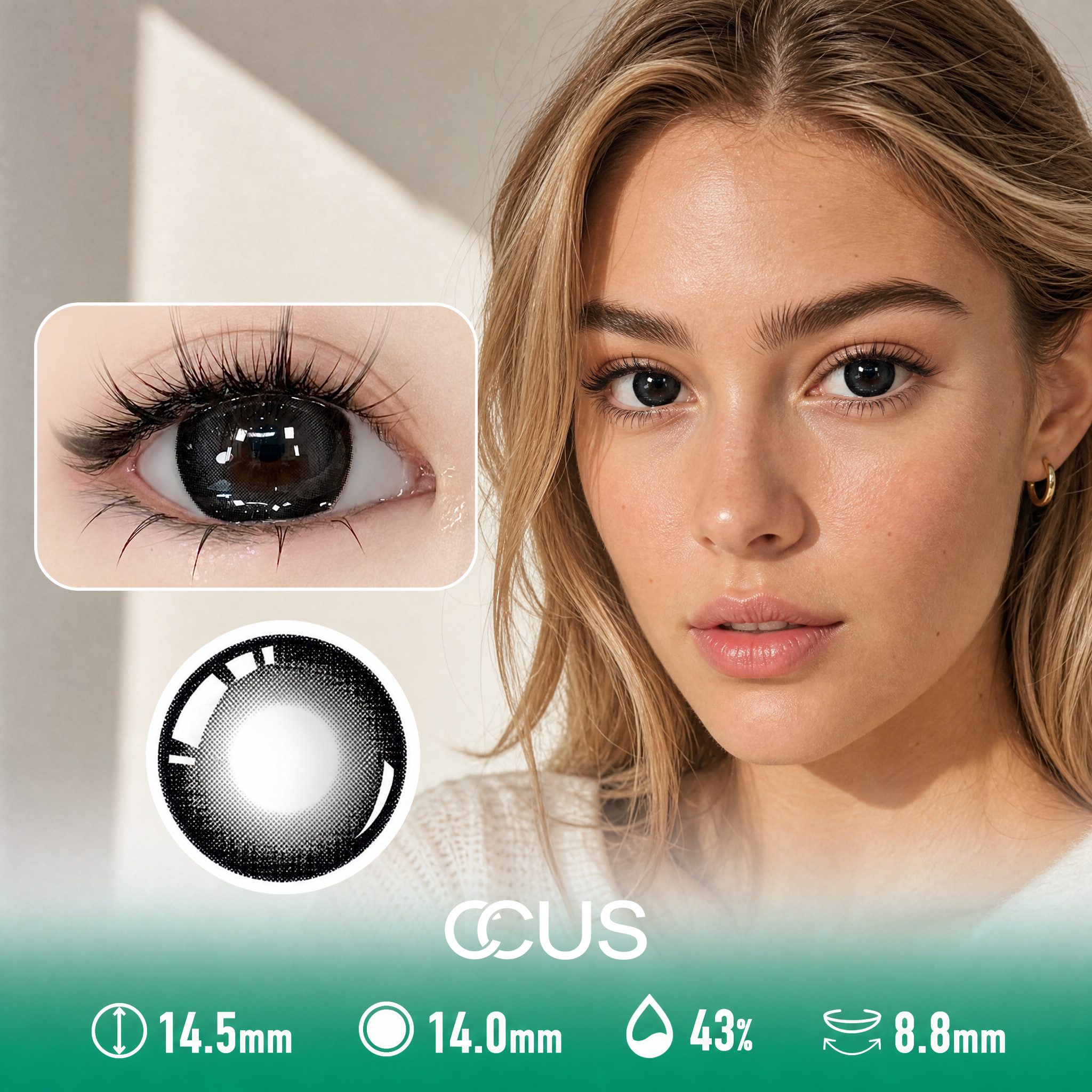 Quiet Spring Black Contact Lenses