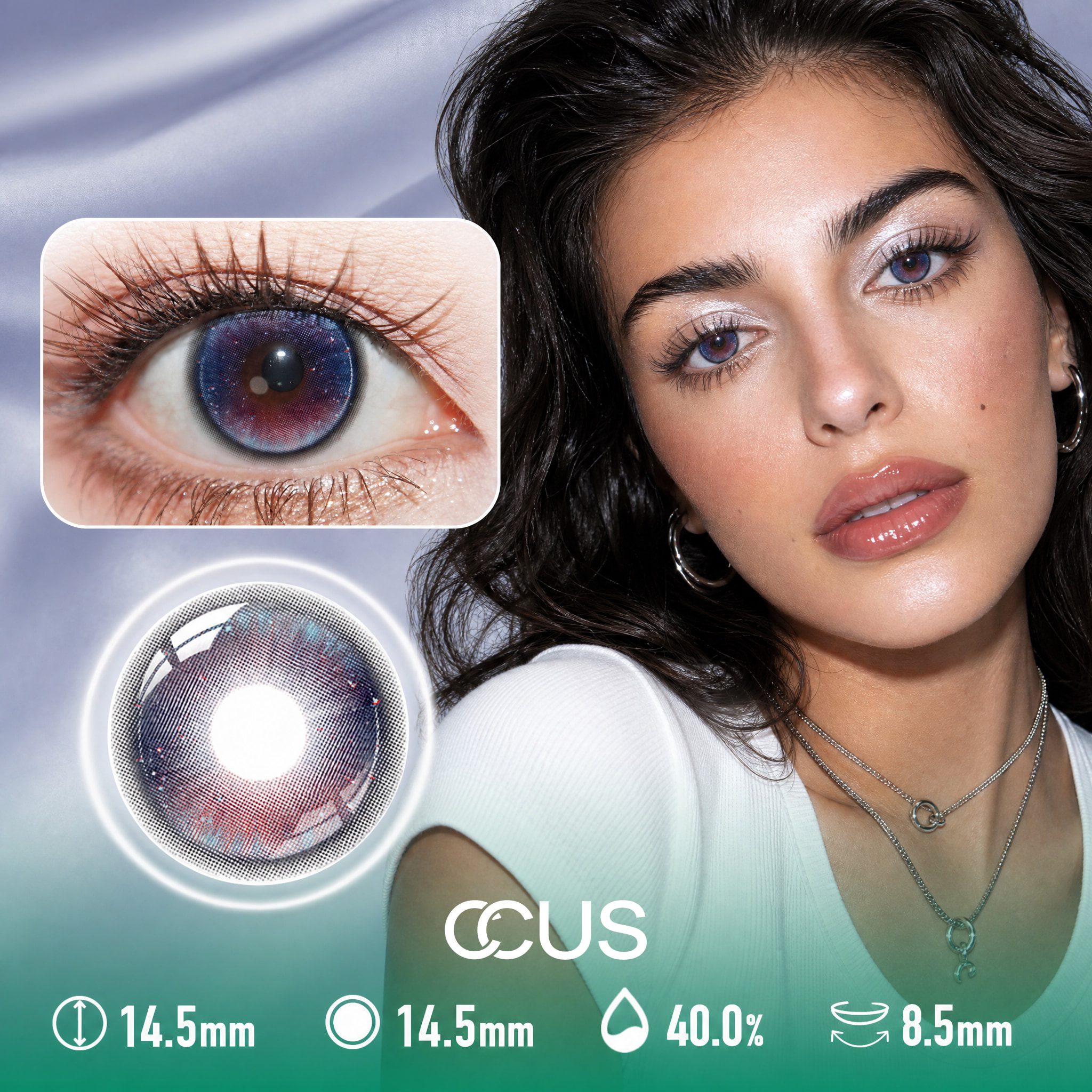 Sapphire Frost Blue Contact Lenses - Ccus Eyewear · Premium Colored Contacts Sapphire Frost Blue Contact Lenses