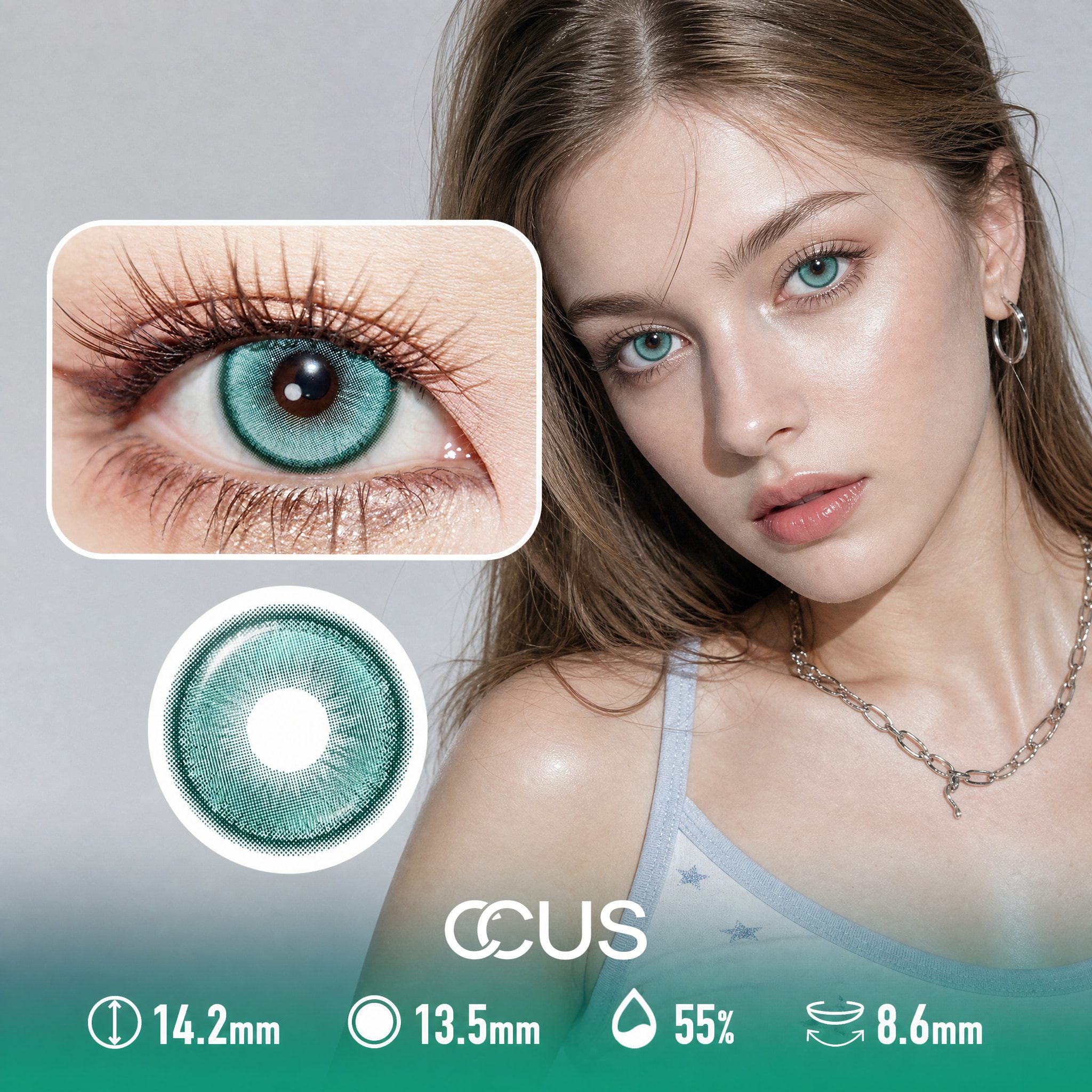 Satin Tidepool Aqua Contact Lenses
