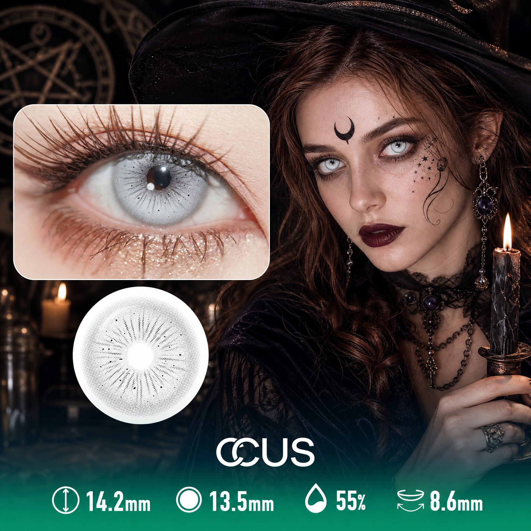 Shadow Grey Halloween Contact Lenses - Ccus Eyewear · Premium Colored Contacts Shadow Grey Halloween Contact Lenses