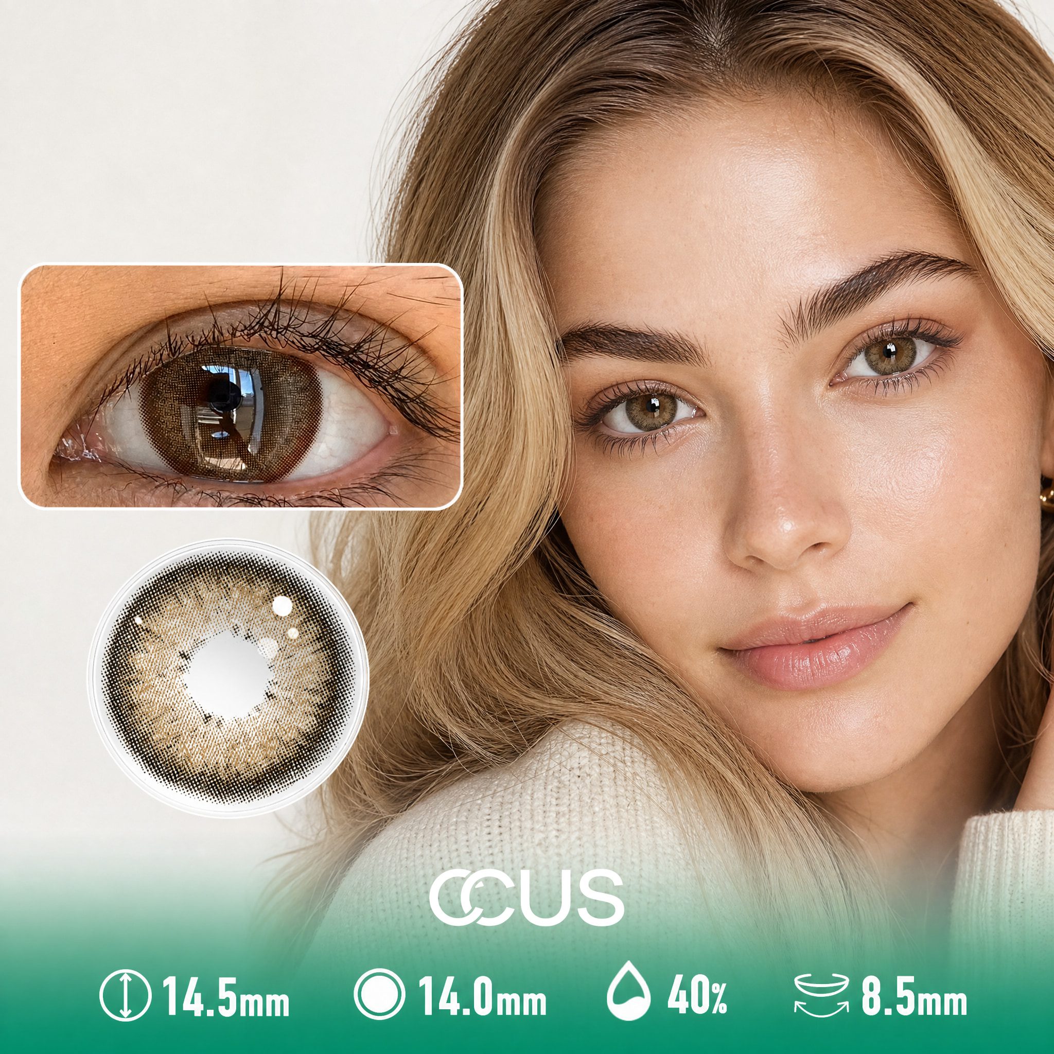 Silk Breeze Cocoa Brown Contact Lenses