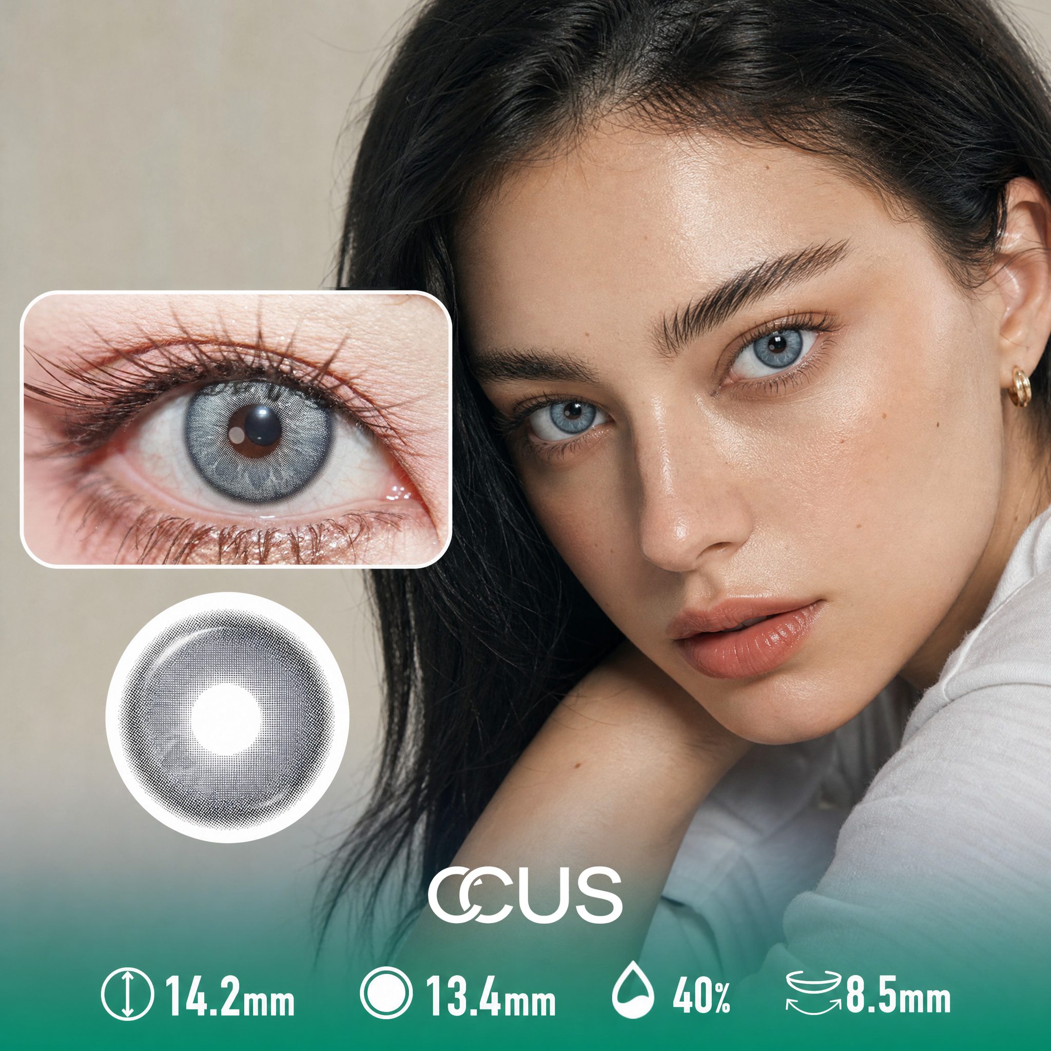 Silk Mist Blue Contact Lenses