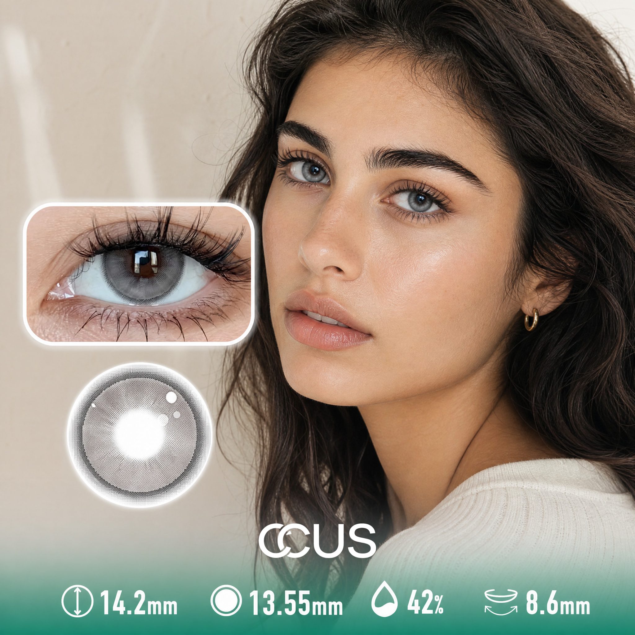 Smoky Cloud Grey Contact Lenses