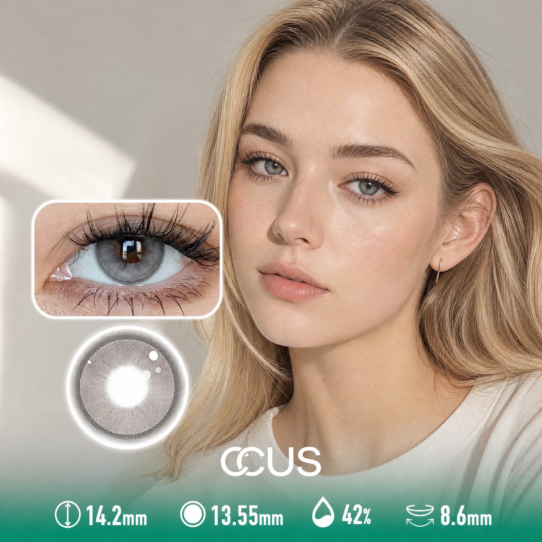 Smoky Cloud Grey Contact Lenses