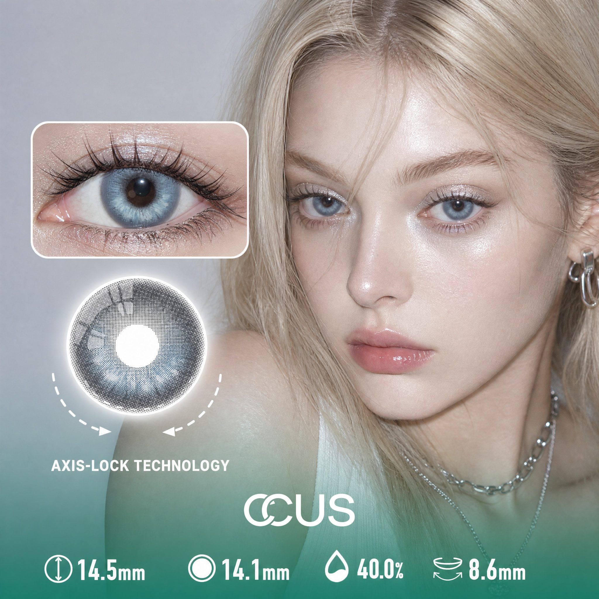 Snowglobe Steel Blue Contact Lenses