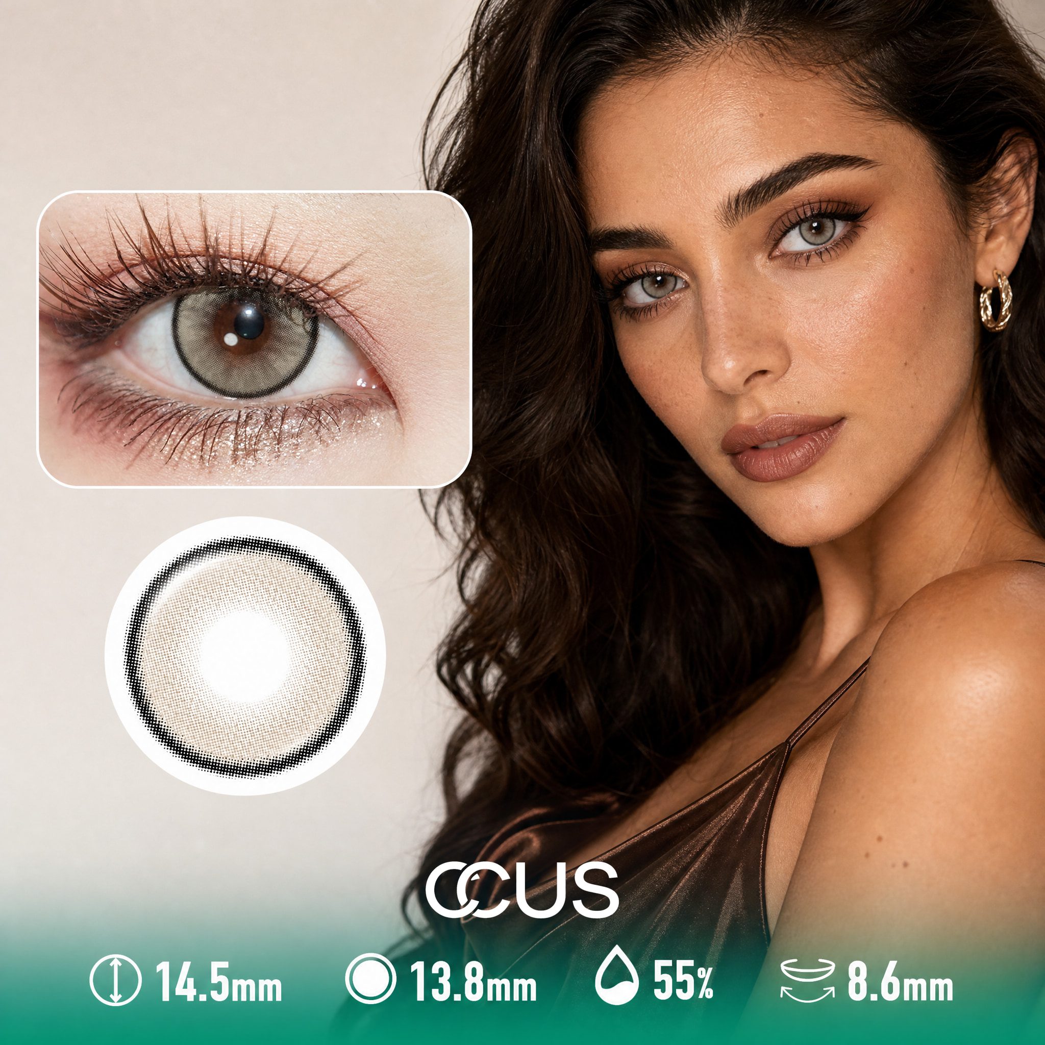 Spotlight Amber Brown Contact Lenses - Ccus Eyewear · Premium Colored Contacts Spotlight Amber Brown Contact Lenses