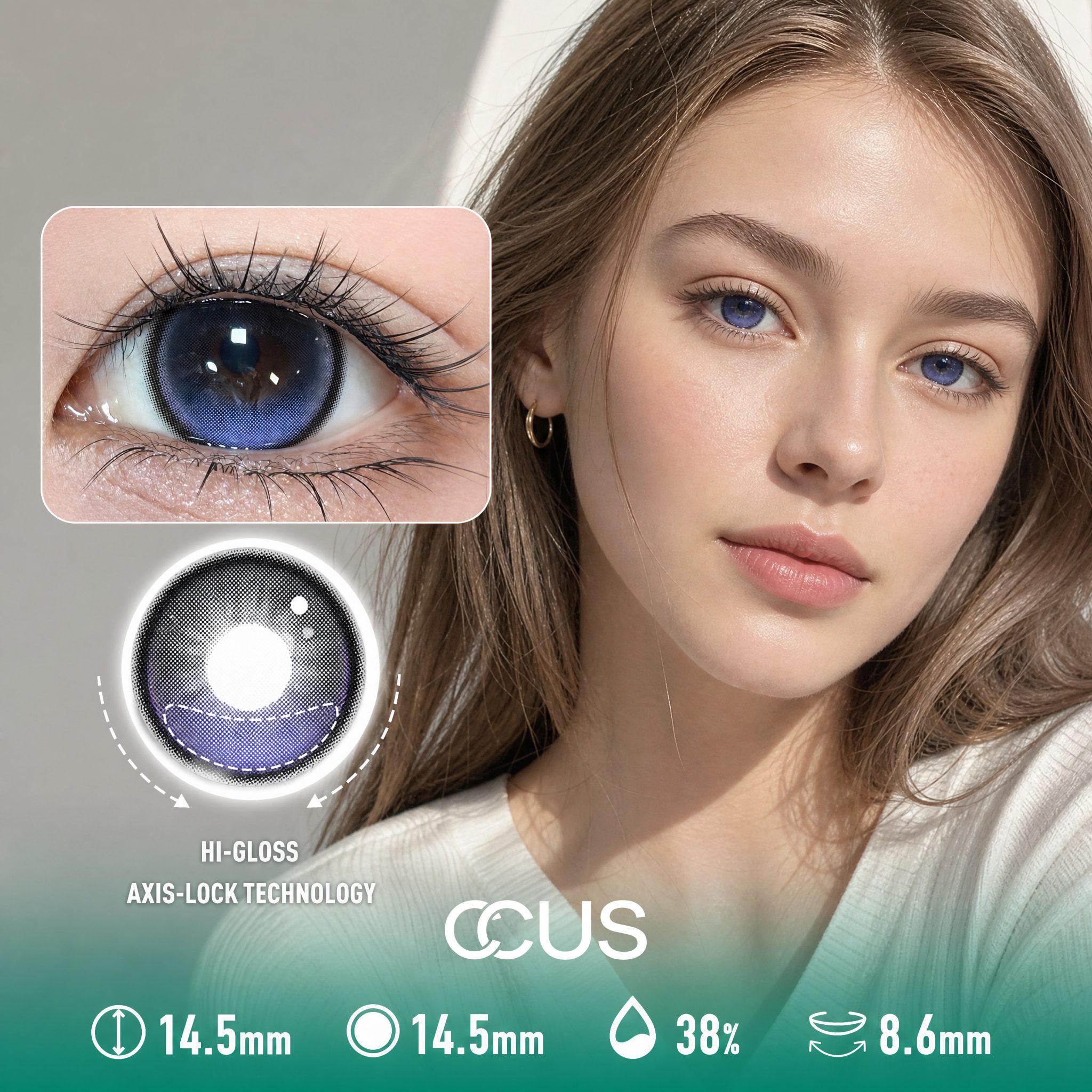 Velvet Mist Indigo Blue Contact Lenses