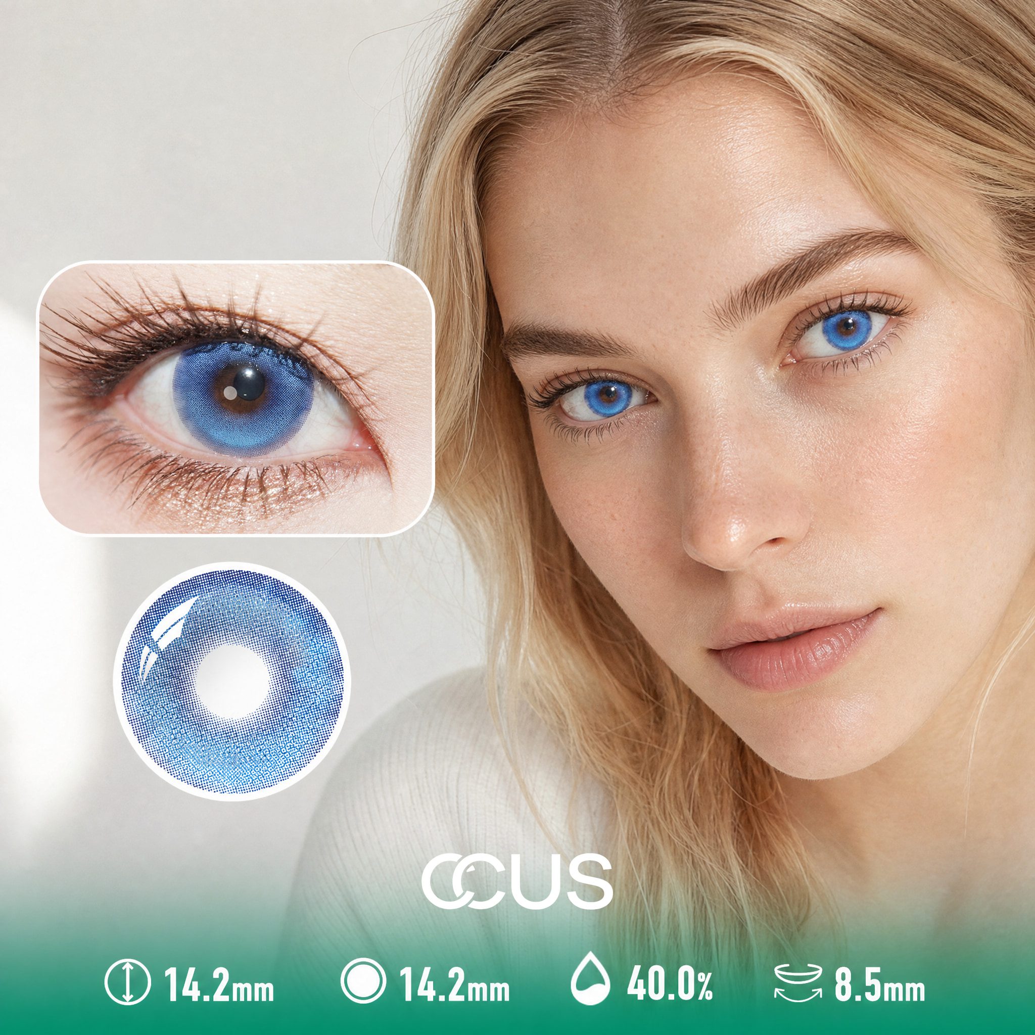 Window Light Azure Blue Contact Lenses