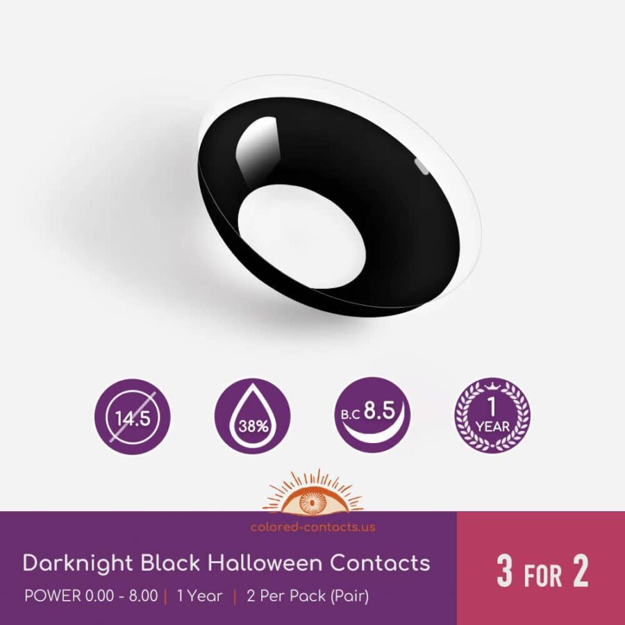 Darknight Black Halloween Contacts