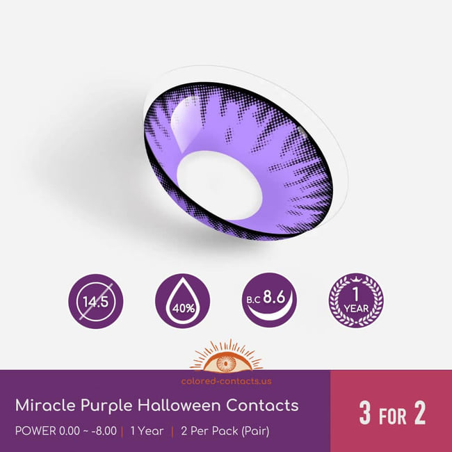Miracle Purple Halloween Contacts - Ccus Eyewear · Premium Colored Contacts Miracle Purple Halloween Contacts