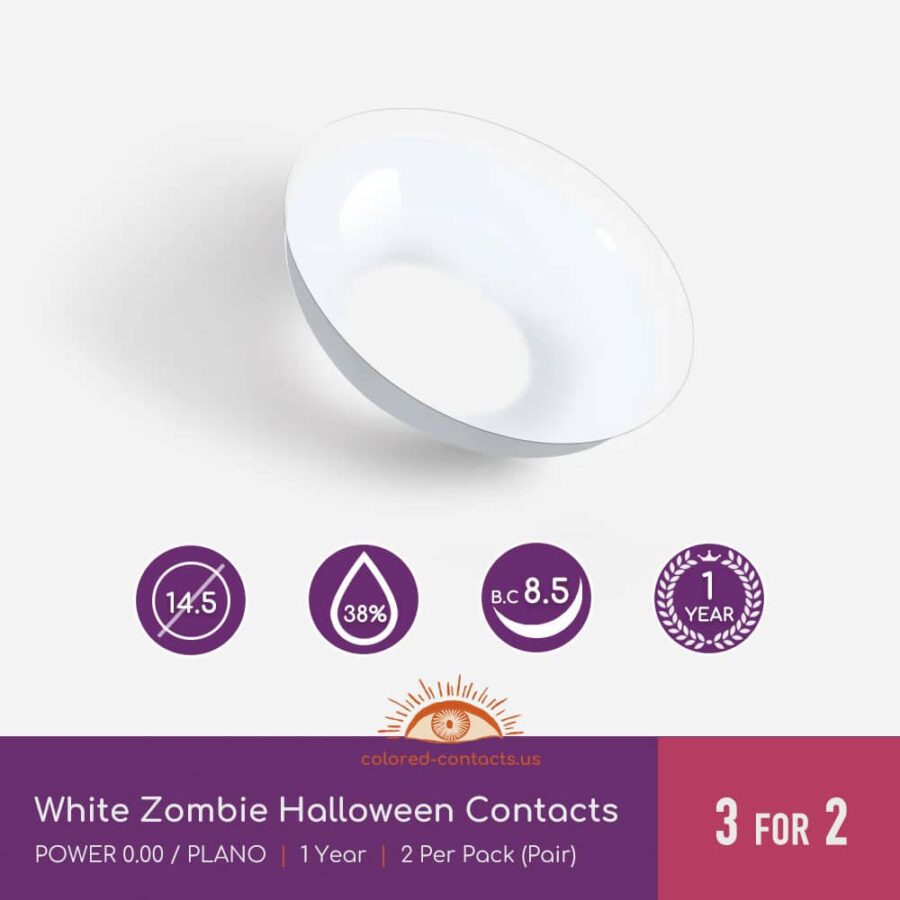White Zombie Halloween Contacts