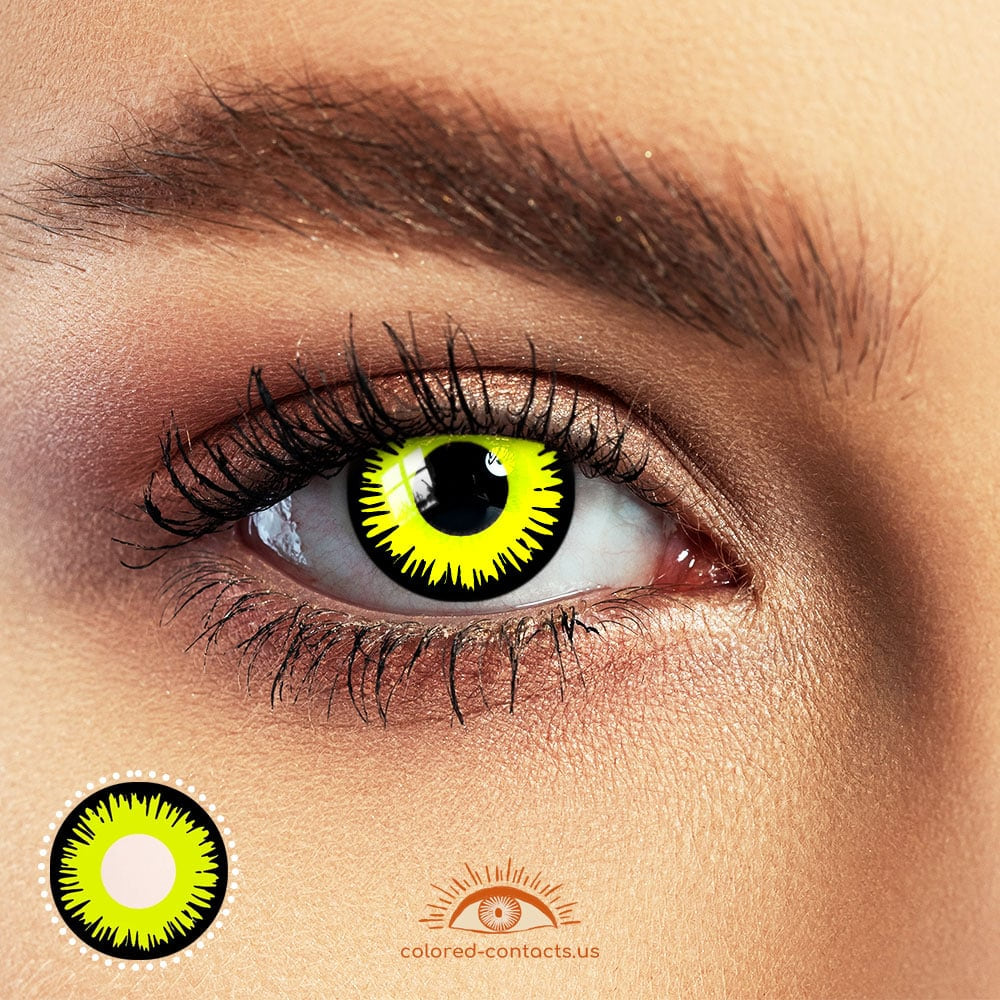 Yellow Rays Halloween Contacts - Ccus Eyewear · Premium Colored Contacts Yellow Rays Halloween Contacts