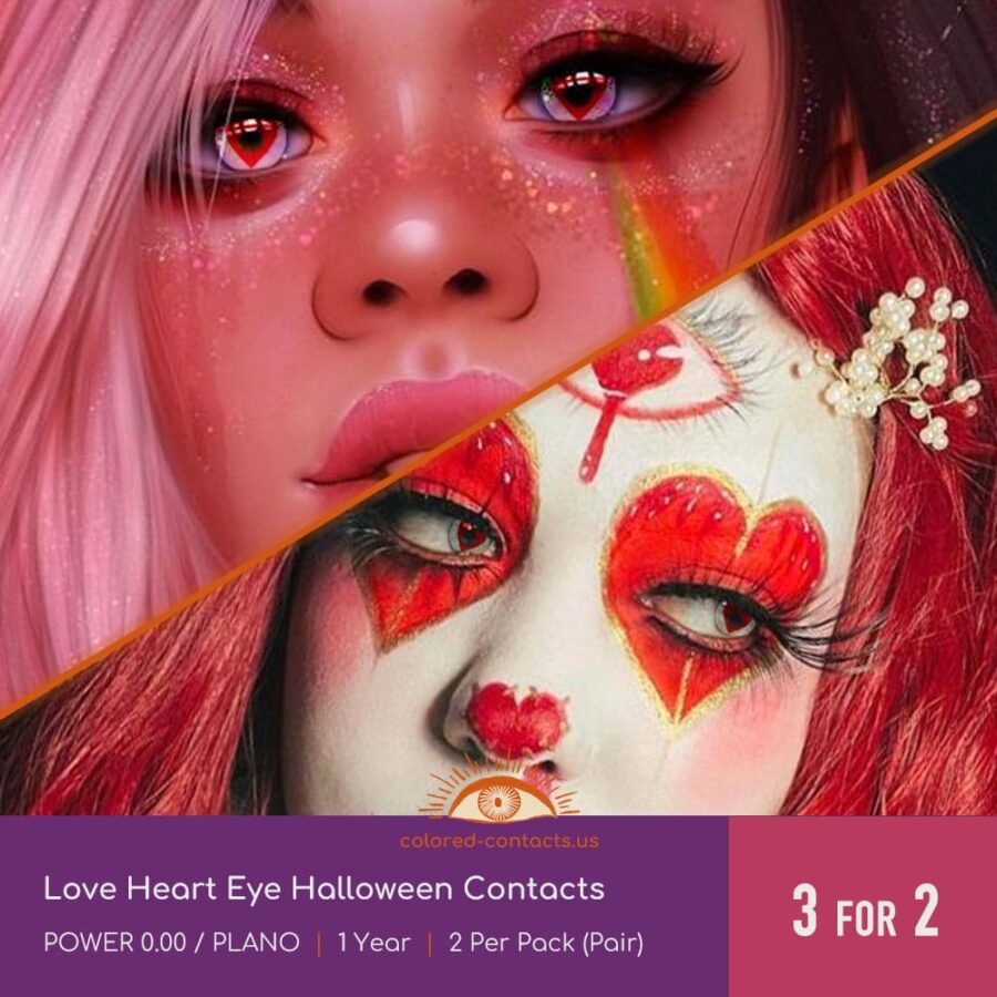 Love Heart Eye Halloween Contacts
